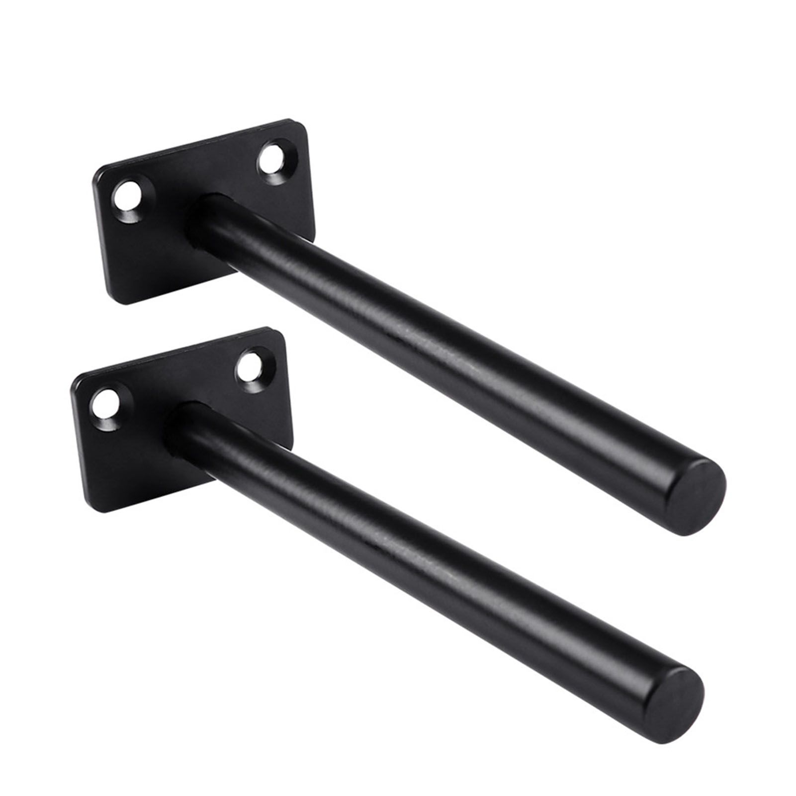 4 PCS Hidden Floating Shelf Bracket Round Wall Mount Shelf Supports Invisible Fixed Floating Holder A 01 2 Holes Black 150mm - Image 2