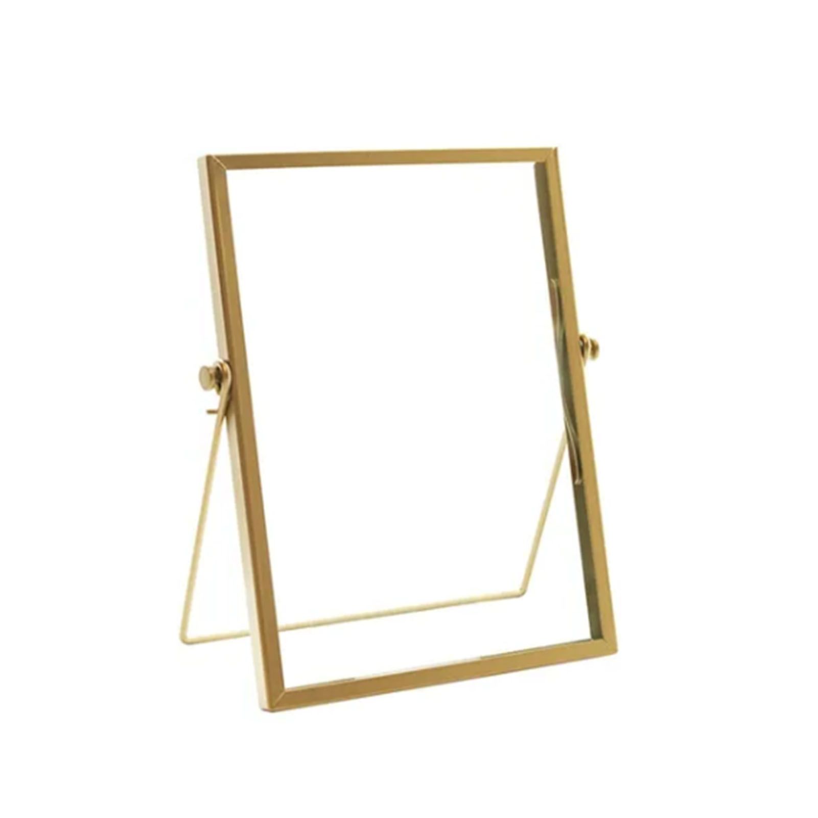 Photo Frame Display Transparent Glass Iron Support Tabletop Dried Flower Frame for Home Decorations 6 Inches - Image 2