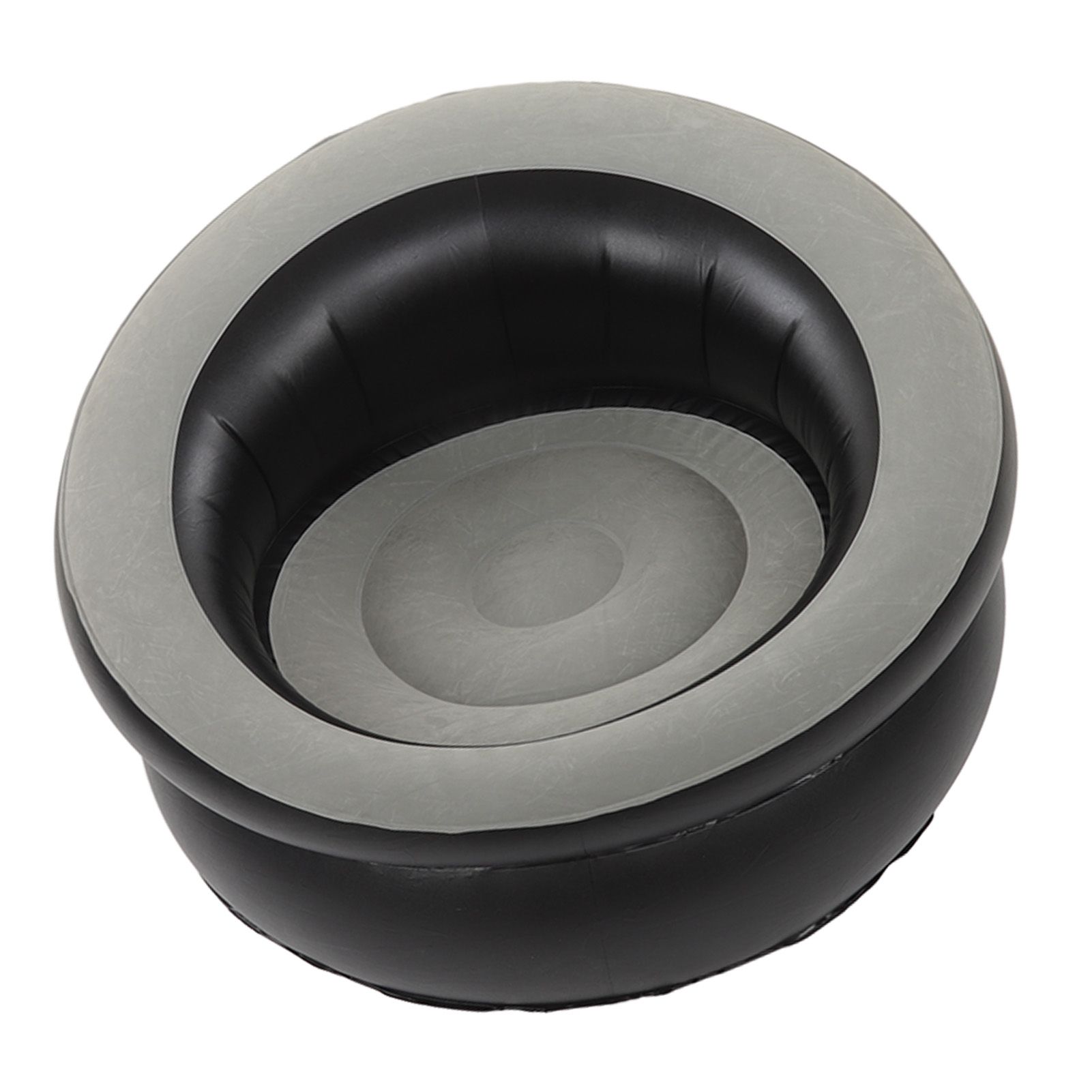 Inflatable Couch Flocking Air Sofa Simple Inflatable Chair for Living Room Bedroom Reading Room Office Balcony Travel Grey - Image 5