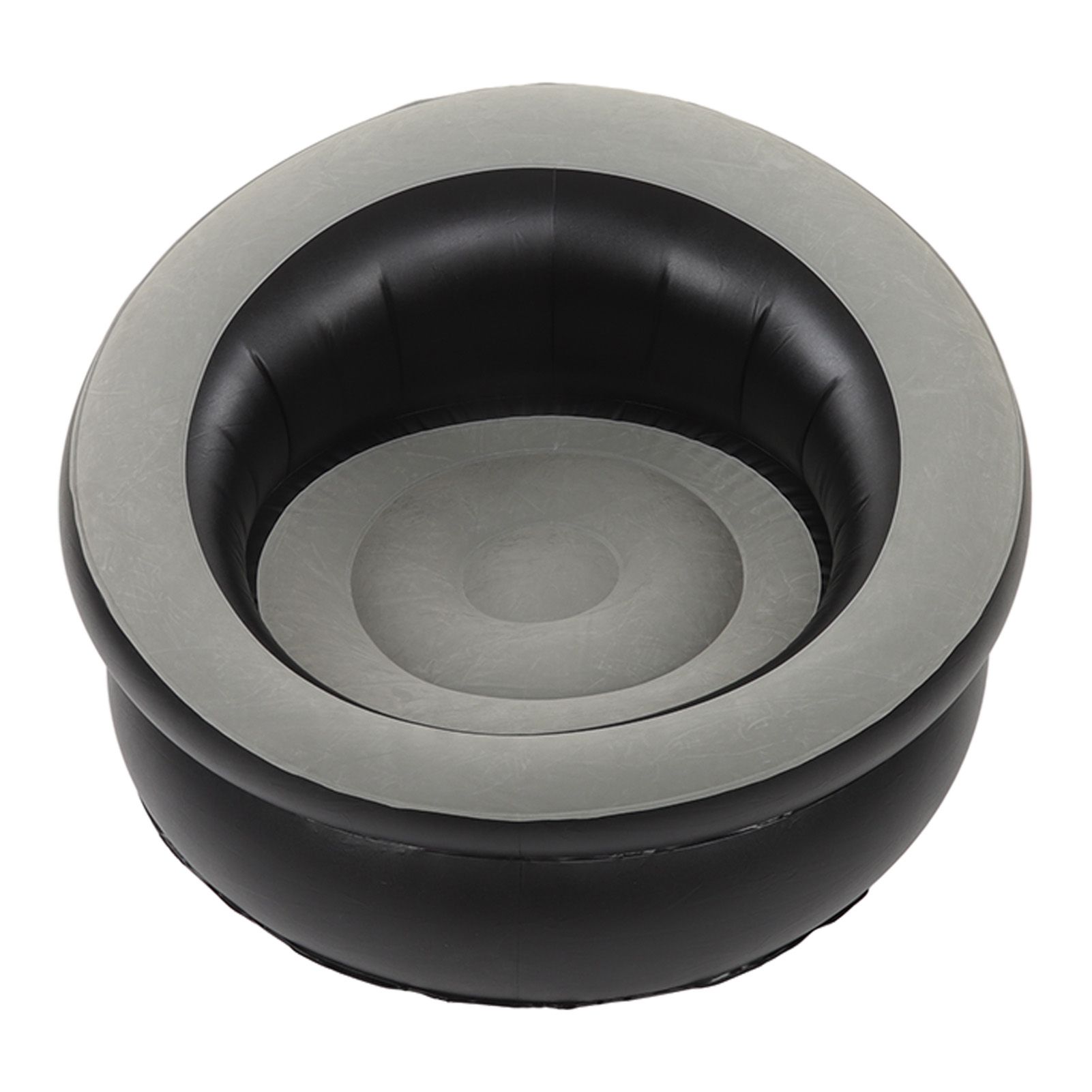 Inflatable Couch Flocking Air Sofa Simple Inflatable Chair for Living Room Bedroom Reading Room Office Balcony Travel Grey - Image 6