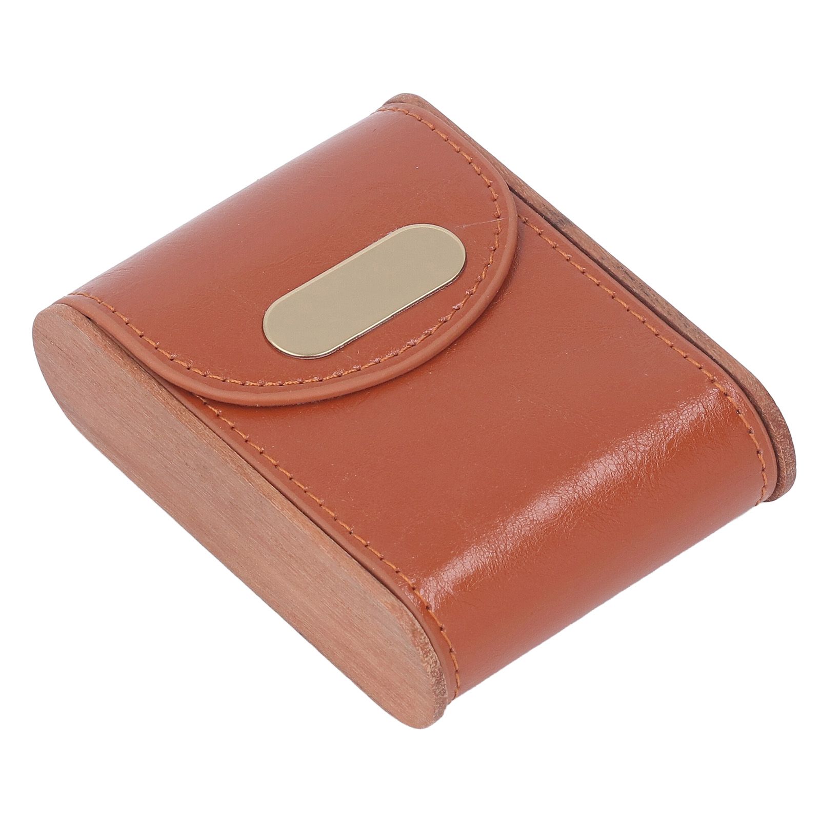 Wooden Cigar Case Box PU Cover Cigarette Holder for 20Pcs Smoking Accessories for Men Women Apricot - Image 8