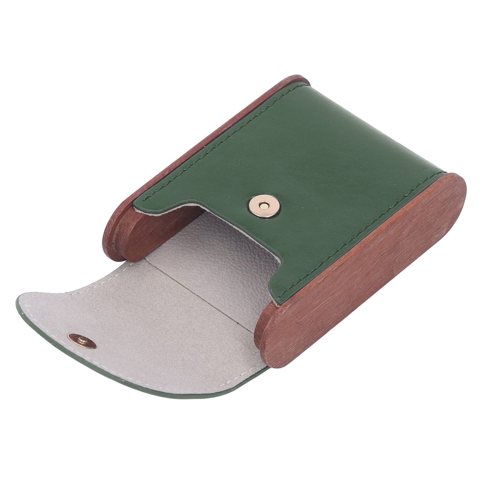 Wooden Cigar Case Box PU Cover Cigarette Holder for 20Pcs Smoking Accessories for Men Women Green - Image 5