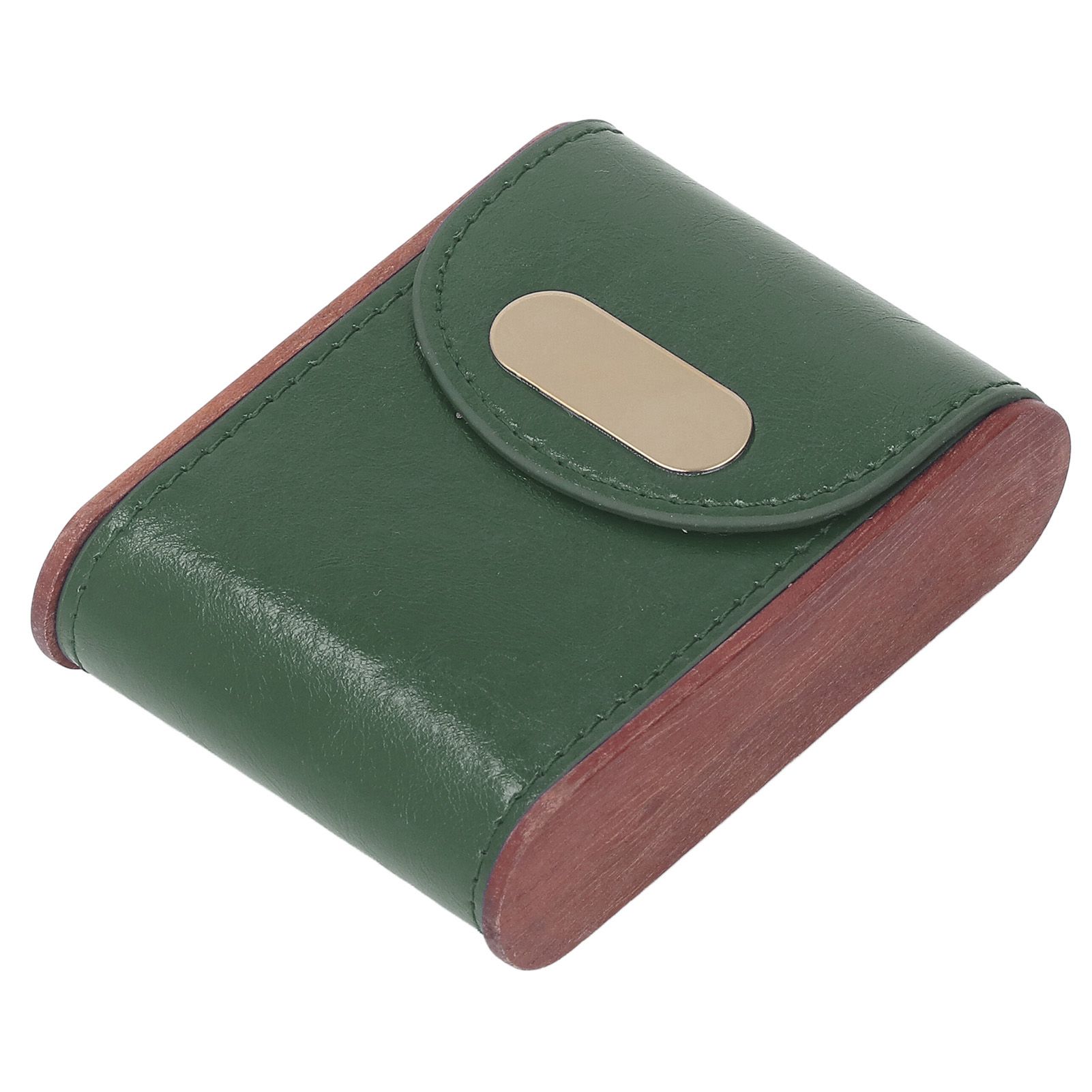 Wooden Cigar Case Box PU Cover Cigarette Holder for 20Pcs Smoking Accessories for Men Women Green - Image 8