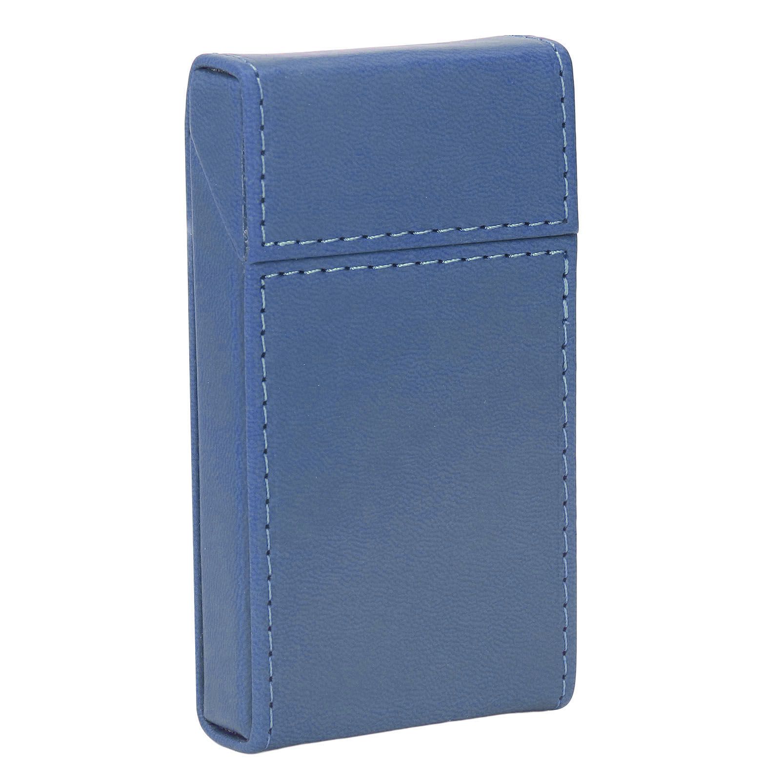 Cigarette Case Box Automatic Flip 20 Pcs Slim Cigars PU Protective Cover Smoking Accessories for Outdoor Travel Blue - Image 2