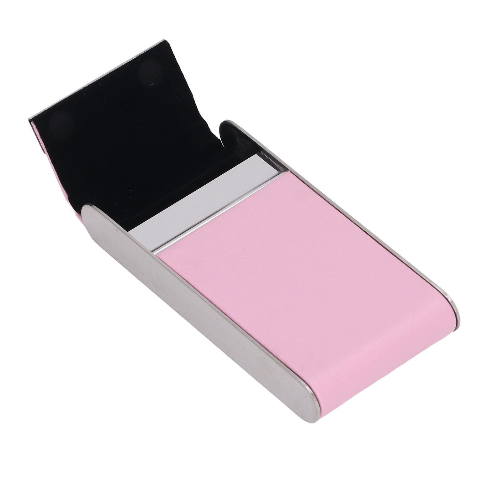 Cigarette Case Stainless Steel Cigarette Container Holder Men Women Portable Cigarette Box Pink - Image 2