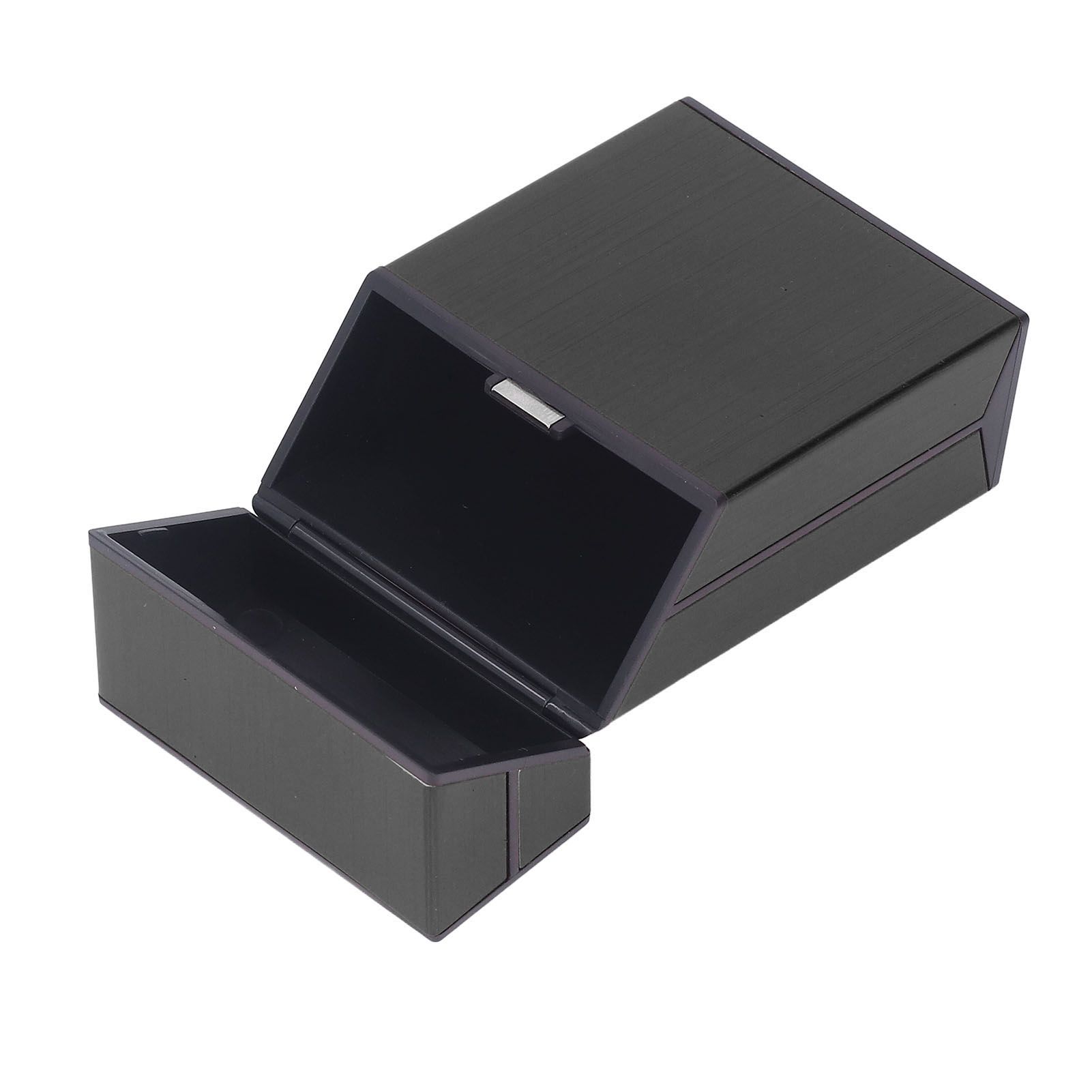 Magnetic Cigarette Case 20 Capacity Universal Flip Cover Aluminum Alloy Cigarette Box for Women Men Black - Image 1