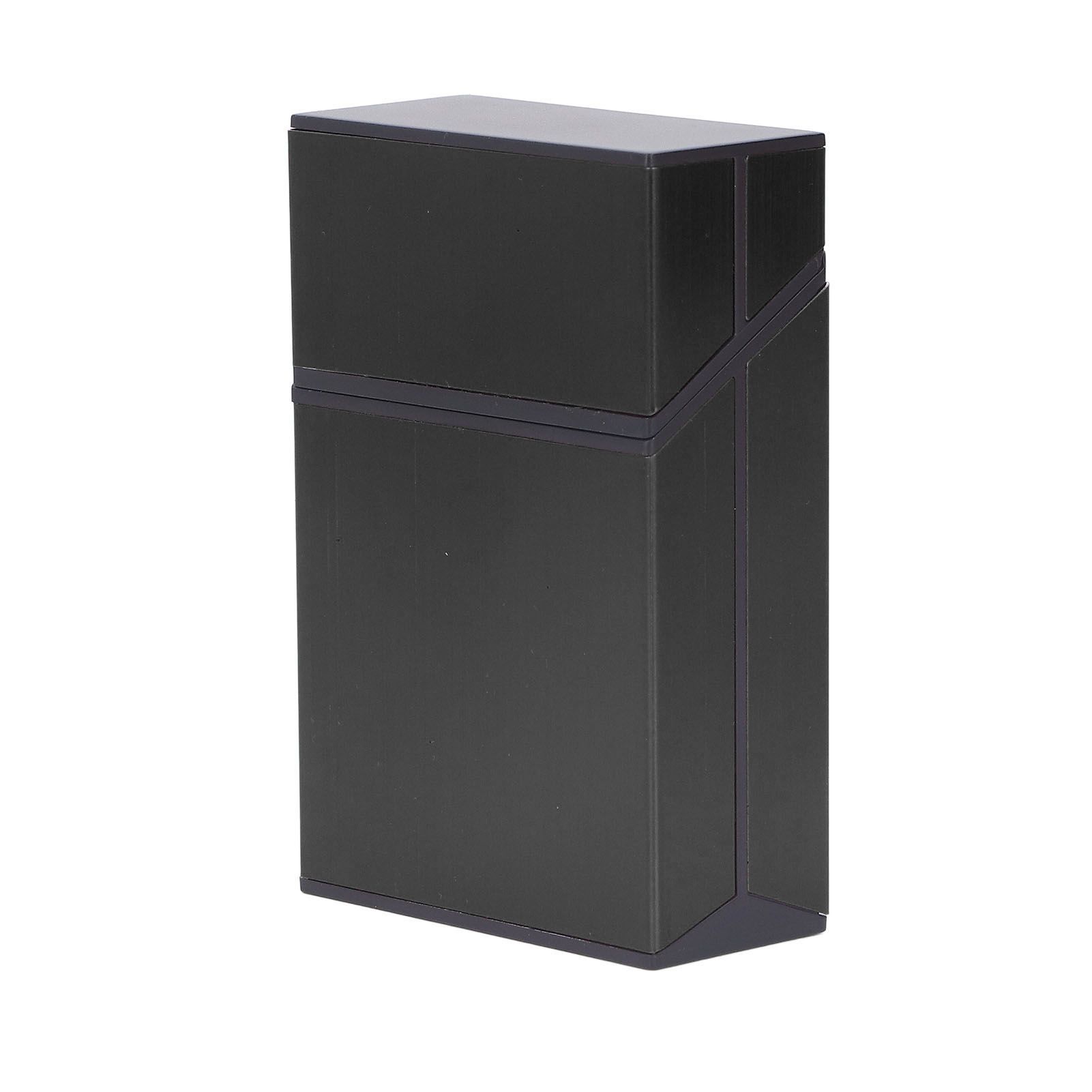 Magnetic Cigarette Case 20 Capacity Universal Flip Cover Aluminum Alloy Cigarette Box for Women Men Black - Image 2