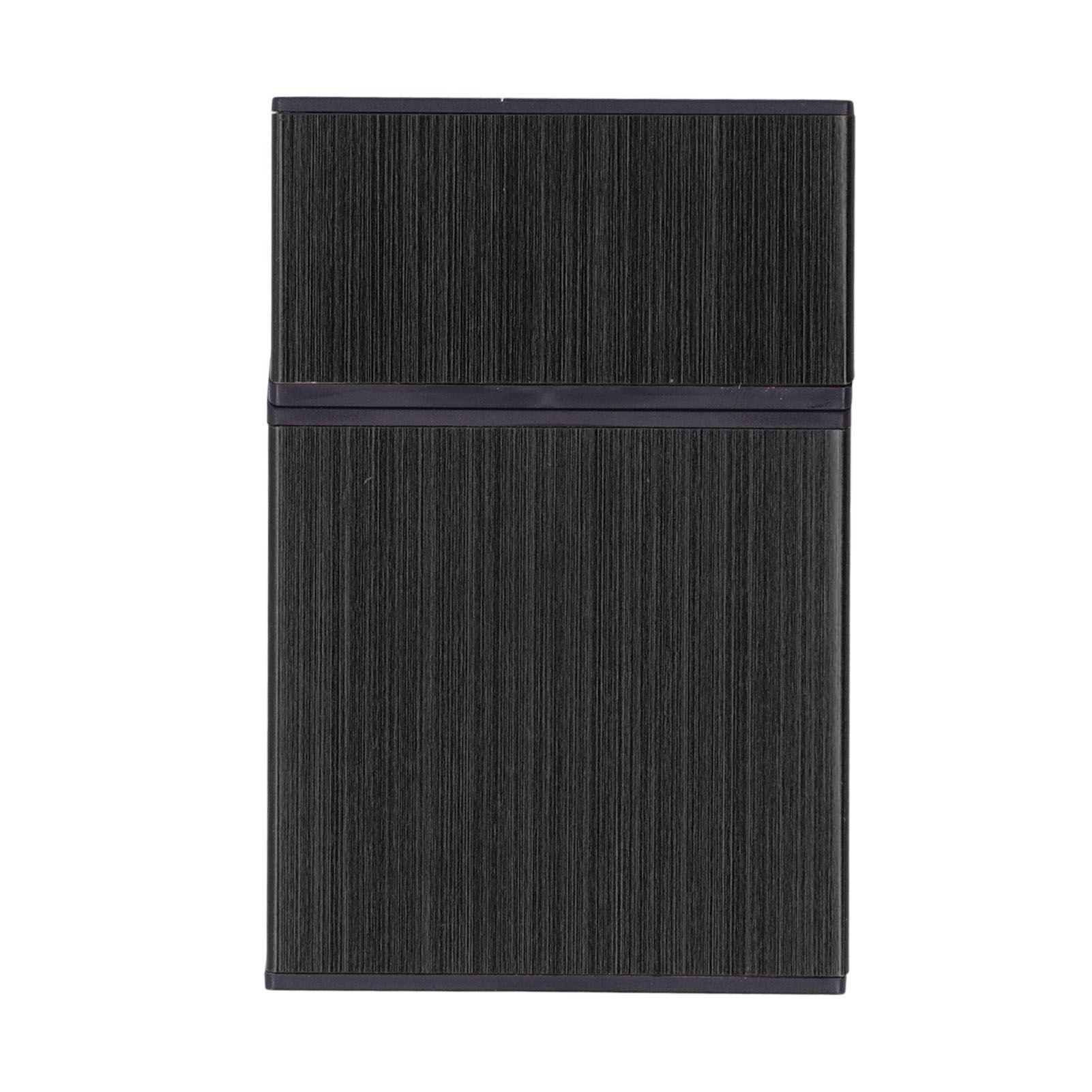 Magnetic Cigarette Case 20 Capacity Universal Flip Cover Aluminum Alloy Cigarette Box for Women Men Black - Image 3