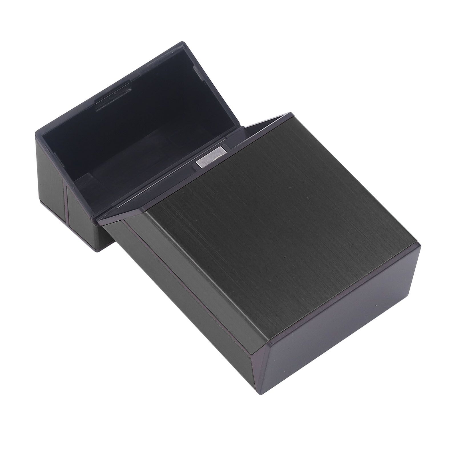 Magnetic Cigarette Case 20 Capacity Universal Flip Cover Aluminum Alloy Cigarette Box for Women Men Black - Image 8