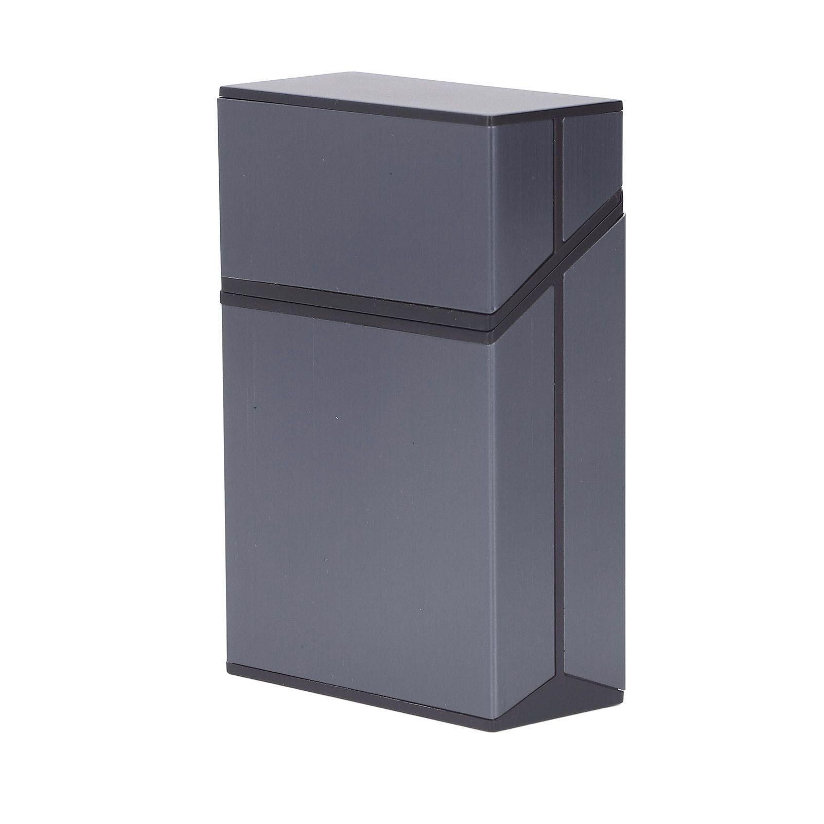 Magnetic Cigarette Case 20 Capacity Universal Flip Cover Aluminum Alloy Cigarette Box for Women Men Grey - Image 2
