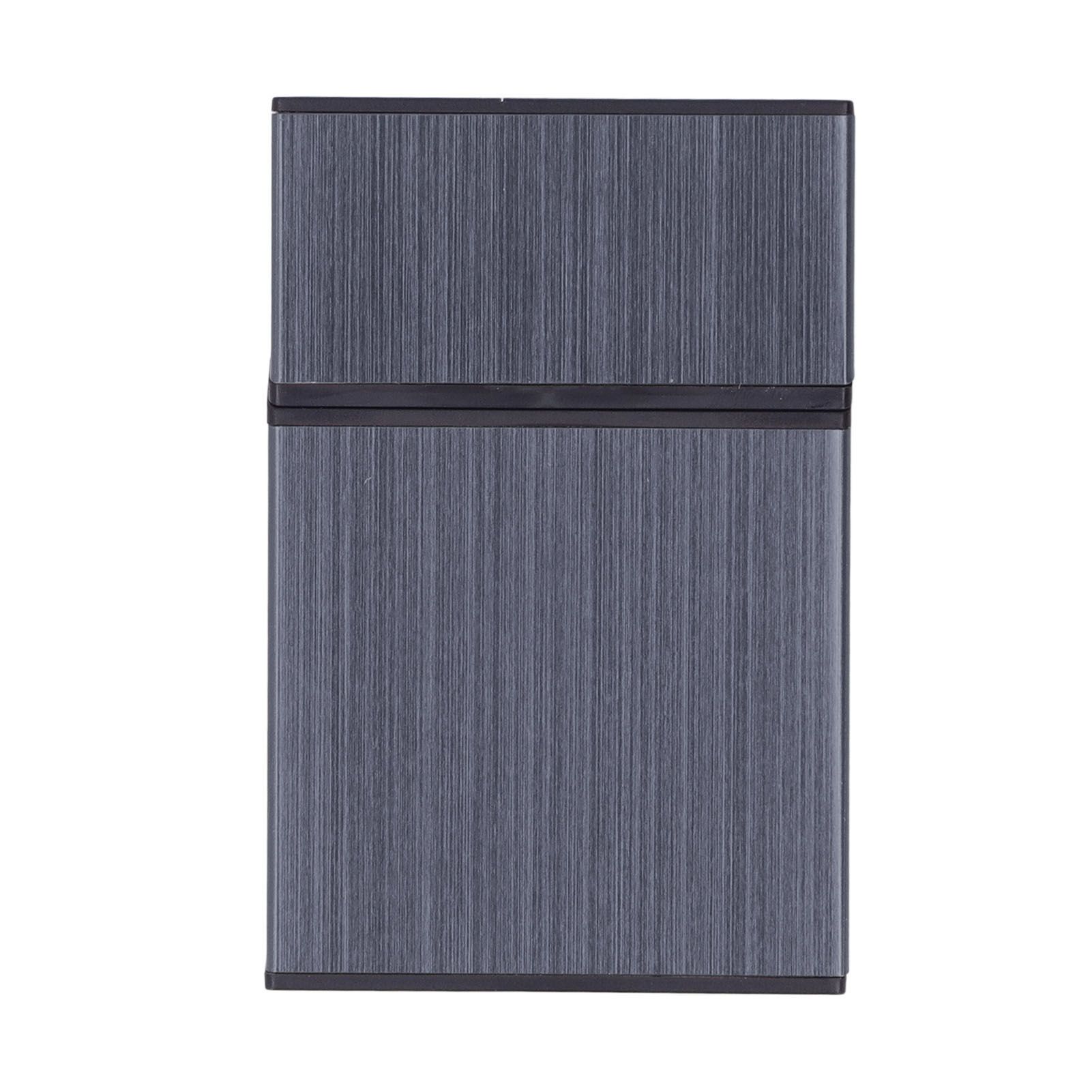 Magnetic Cigarette Case 20 Capacity Universal Flip Cover Aluminum Alloy Cigarette Box for Women Men Grey - Image 3