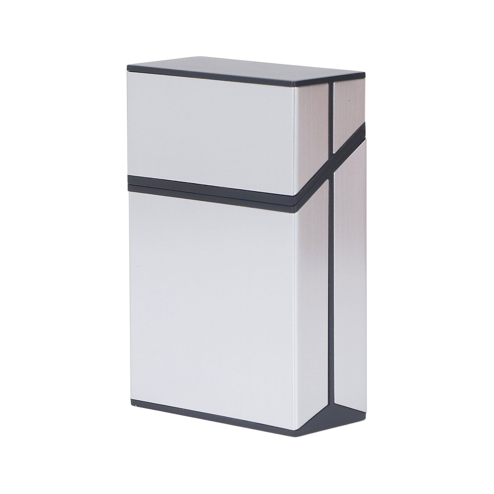 Magnetic Cigarette Case 20 Capacity Universal Flip Cover Aluminum Alloy Cigarette Box for Women Men Silver - Image 3