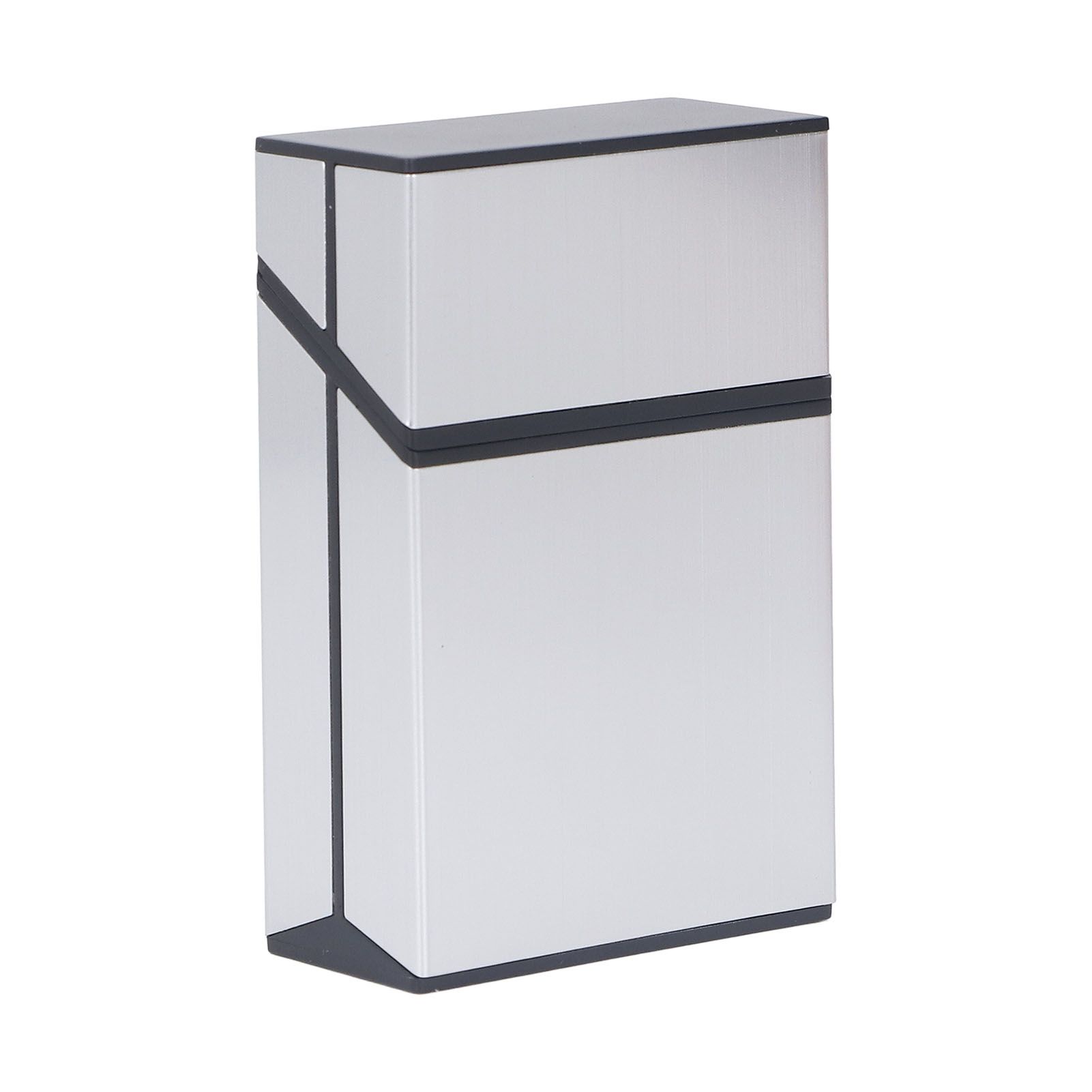 Magnetic Cigarette Case 20 Capacity Universal Flip Cover Aluminum Alloy Cigarette Box for Women Men Silver - Image 4