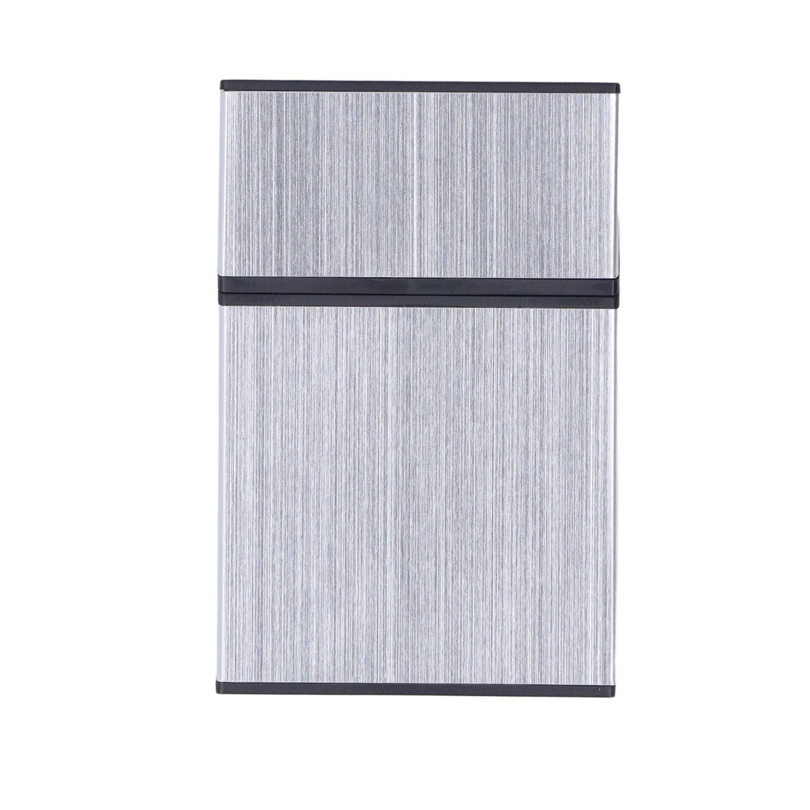Magnetic Cigarette Case 20 Capacity Universal Flip Cover Aluminum Alloy Cigarette Box for Women Men Silver - Image 5