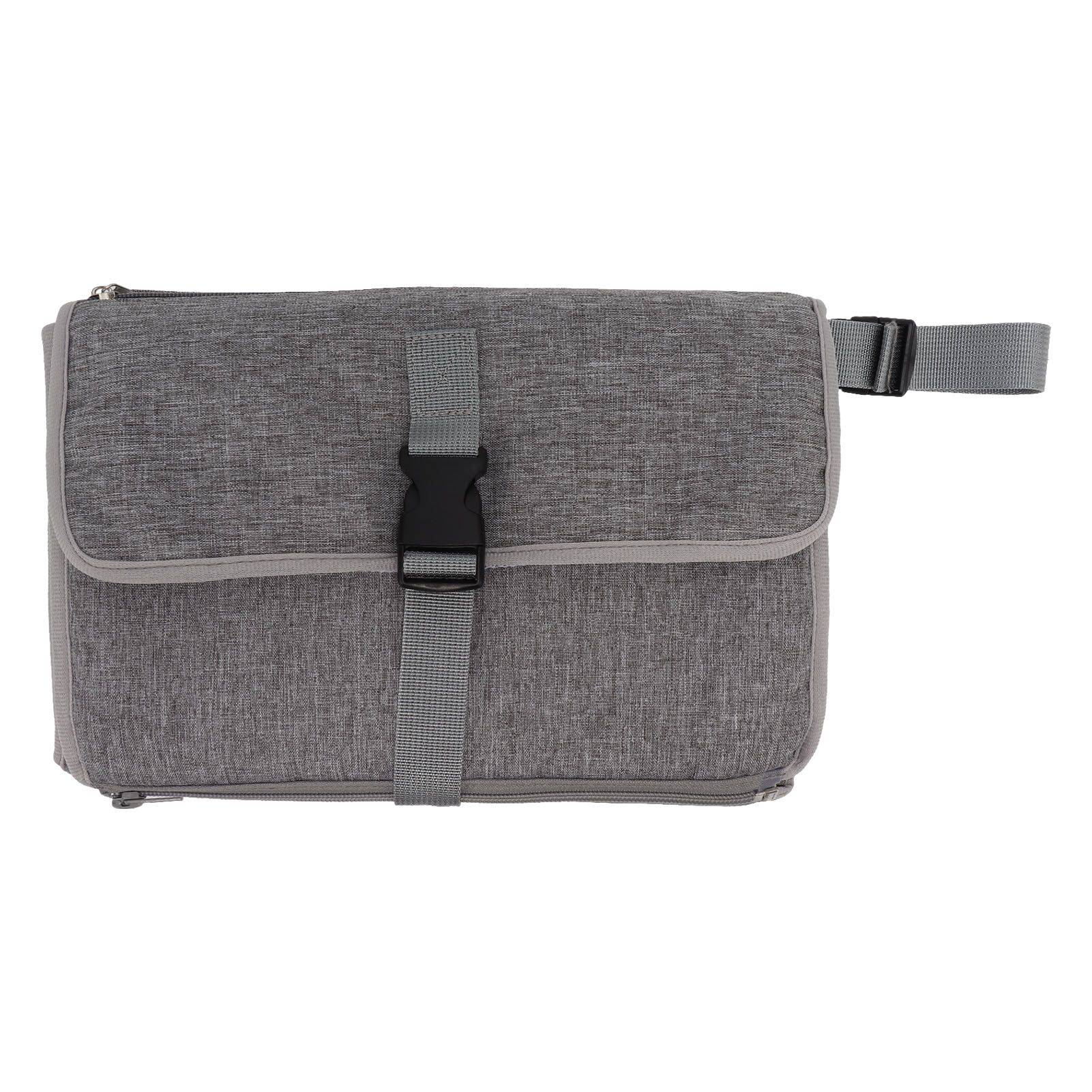 Portable Baby Diaper Changing Mat Foldable Multi Storage Pockets Soft Skin Friendly Oxford Cloth Diaper Changing Pad Gray - Image 1