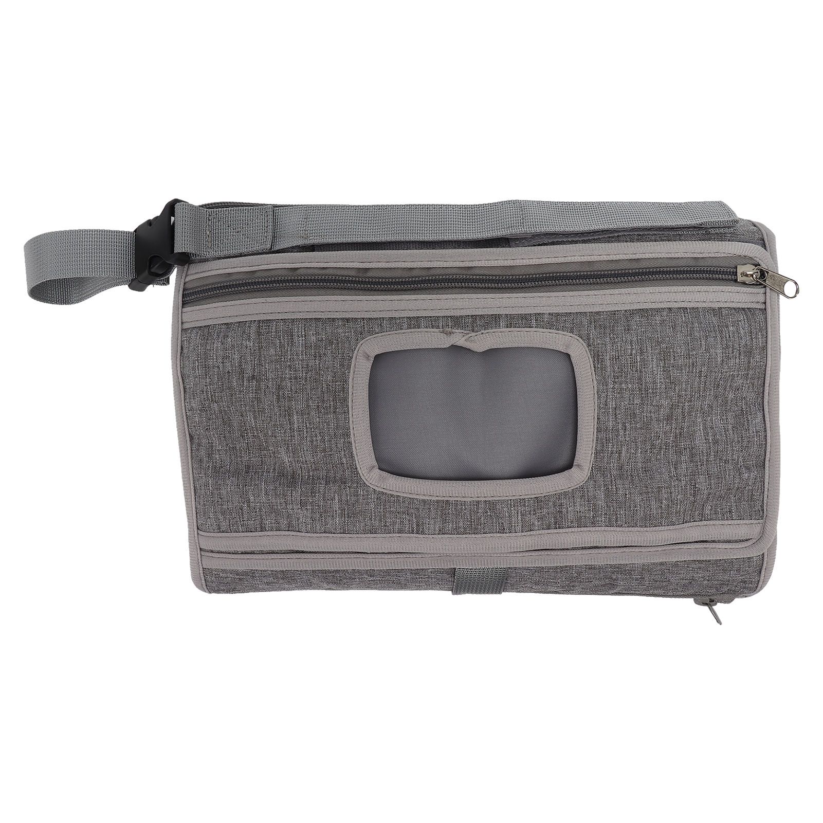 Portable Baby Diaper Changing Mat Foldable Multi Storage Pockets Soft Skin Friendly Oxford Cloth Diaper Changing Pad Gray - Image 2