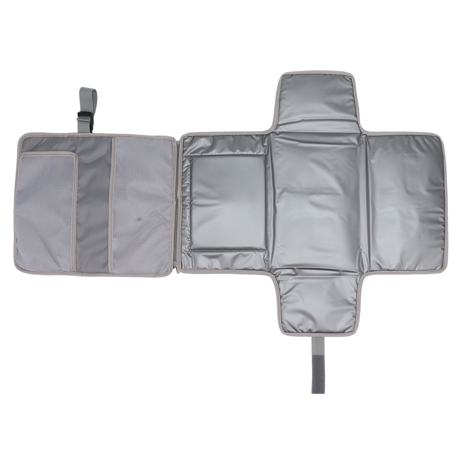 Portable Baby Diaper Changing Mat Foldable Multi Storage Pockets Soft Skin Friendly Oxford Cloth Diaper Changing Pad Gray - Image 5