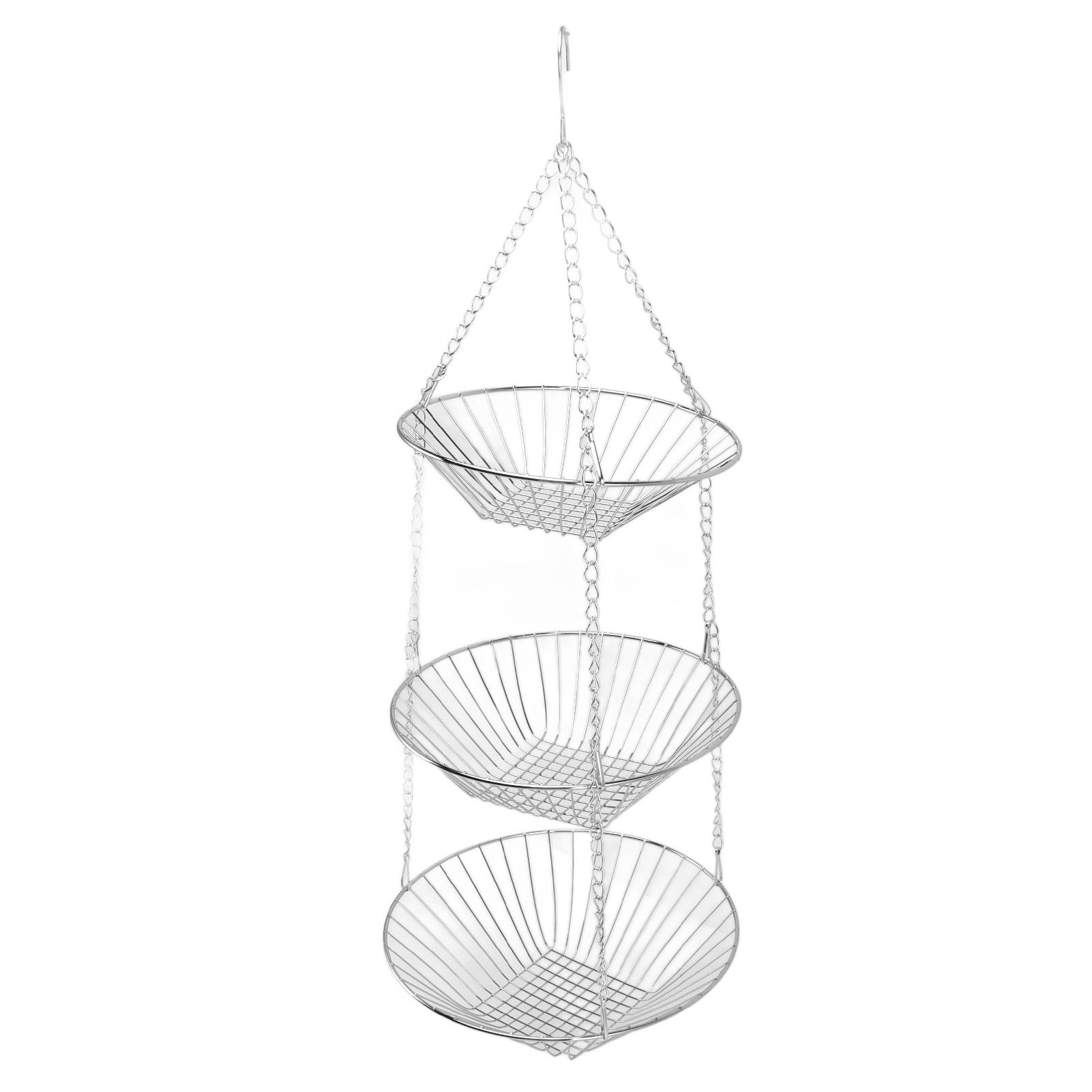 3 Tier Kitchen Hanging Fruit Basket Iron Wire Fruit Vegetable Flower Hanging Storage Basket for Indoor Outdoor - Image 7