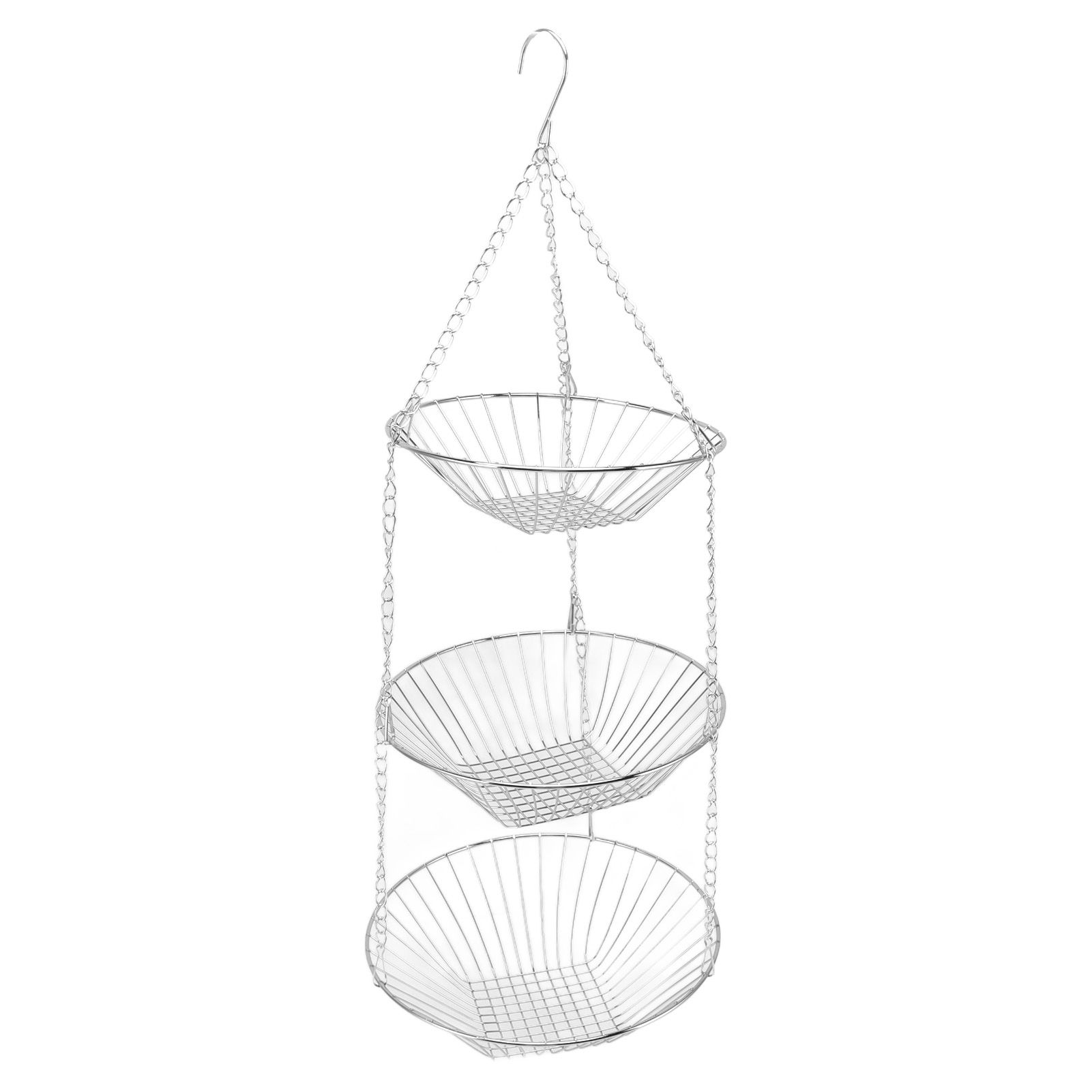 3 Tier Kitchen Hanging Fruit Basket Iron Wire Fruit Vegetable Flower Hanging Storage Basket for Indoor Outdoor - Image 8