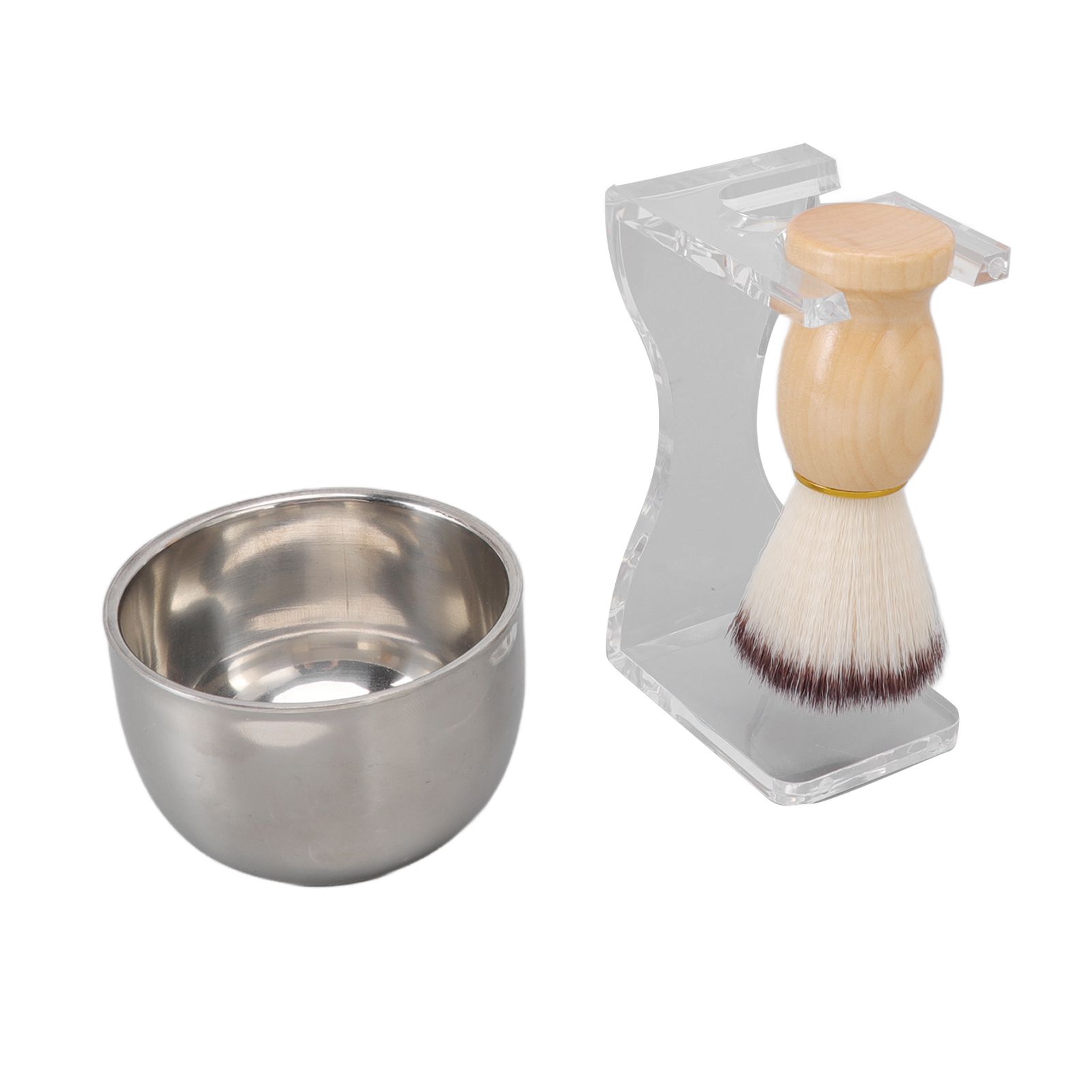 3 PCS Men Shaving Brush Set Acrylic Brush Holder Bubble Bowl Nylon Bristle Brush Kit - Image 4