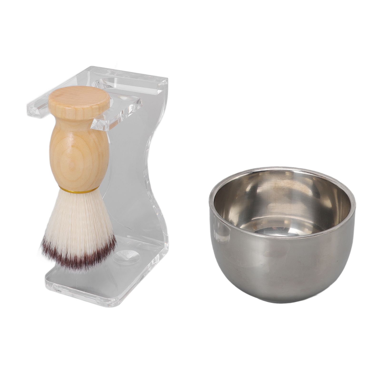 3 PCS Men Shaving Brush Set Acrylic Brush Holder Bubble Bowl Nylon Bristle Brush Kit - Image 6