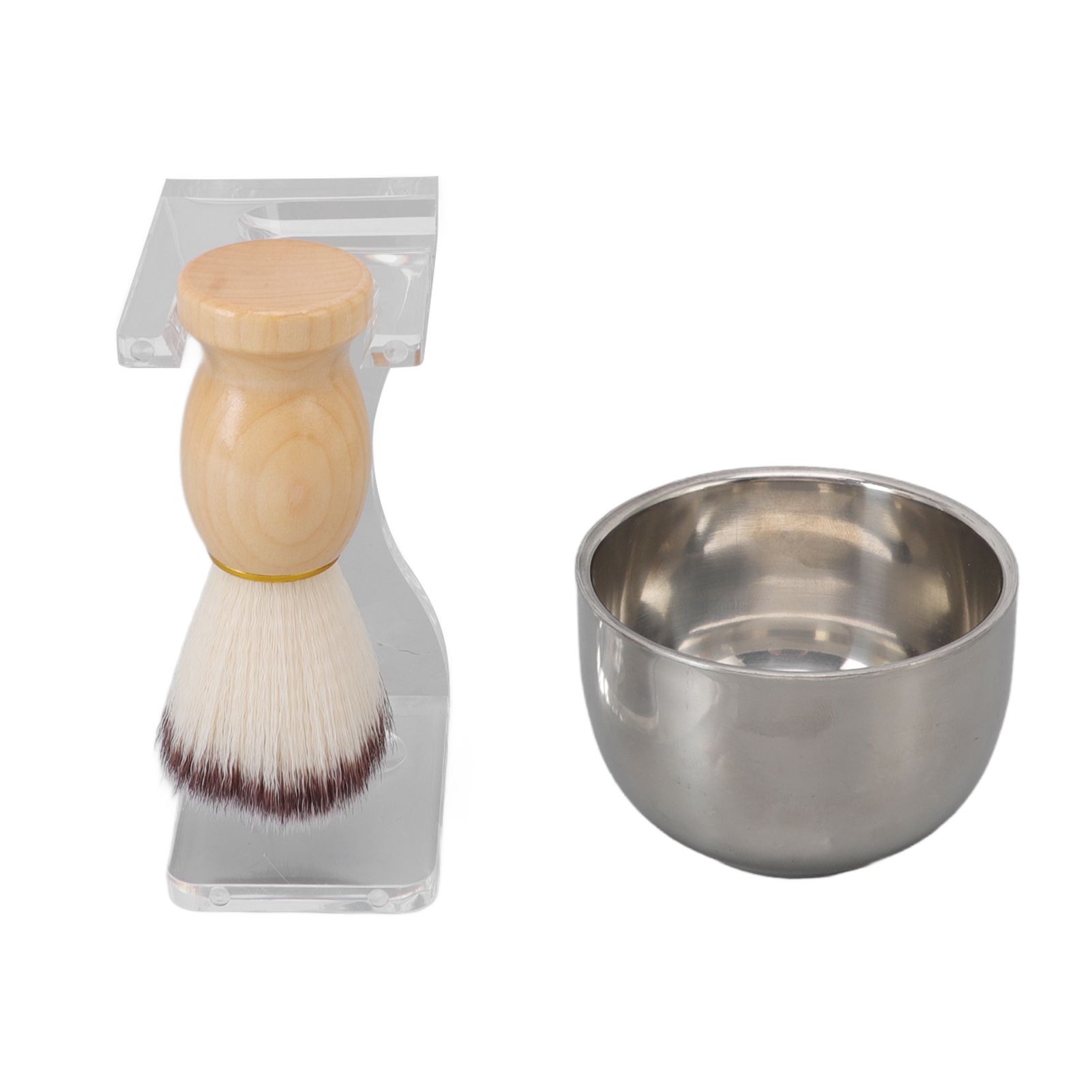 3 PCS Men Shaving Brush Set Acrylic Brush Holder Bubble Bowl Nylon Bristle Brush Kit - Image 7