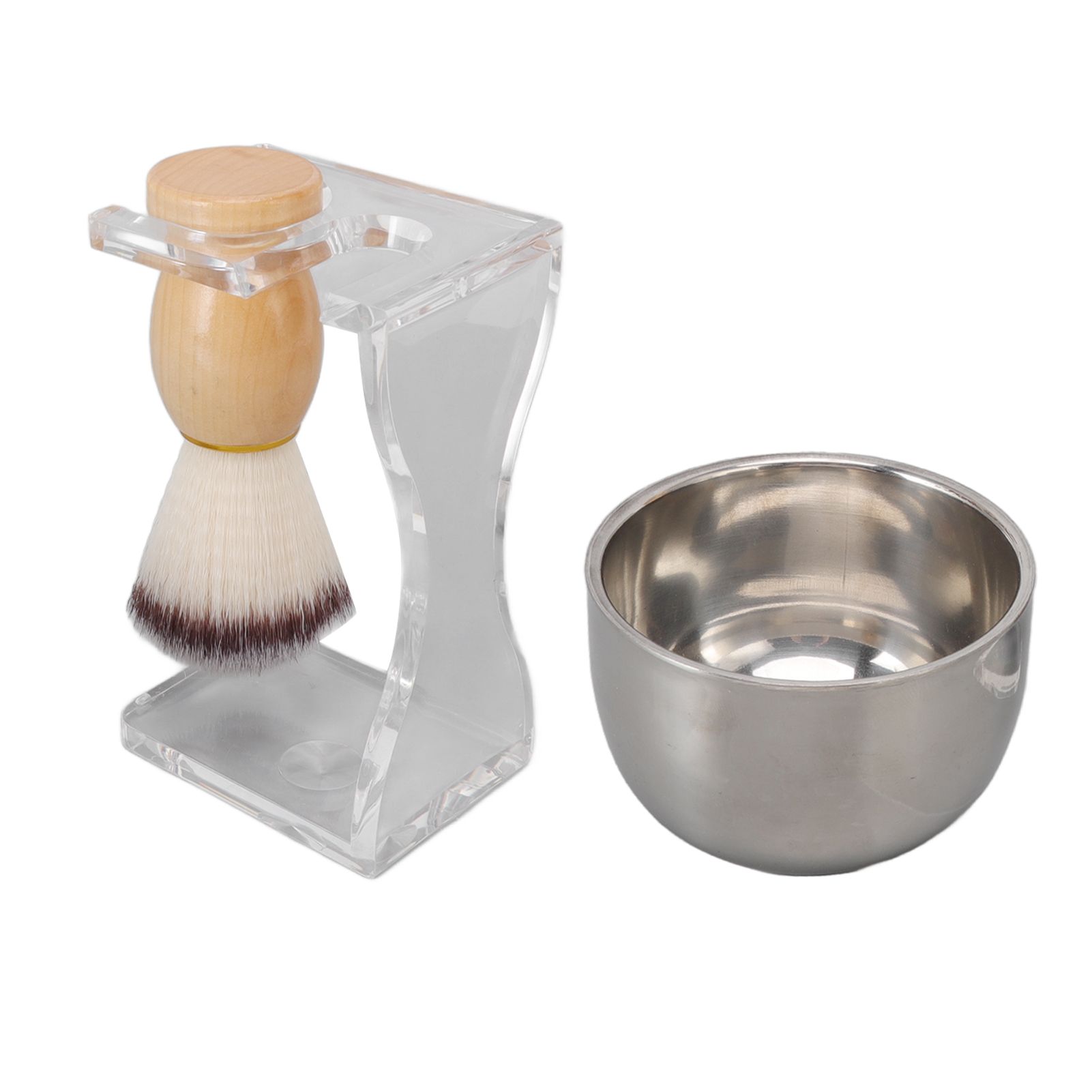3 PCS Men Shaving Brush Set Acrylic Brush Holder Bubble Bowl Nylon Bristle Brush Kit - Image 8