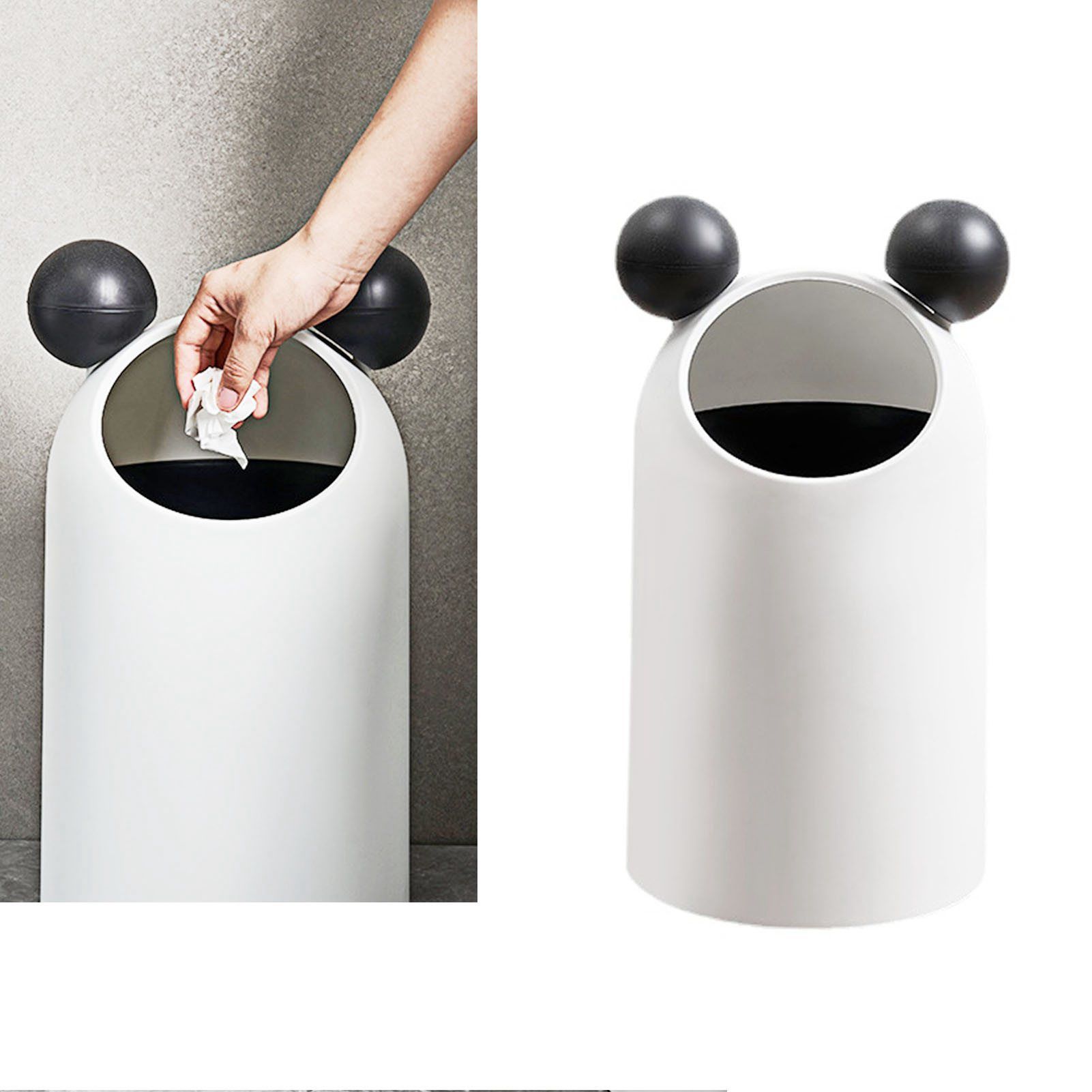 Trash Can Inclined Opening Large Capacity Modern Look Thickened Garbage Bin for Kitchen Bathroom Office Living Room White - Image 5