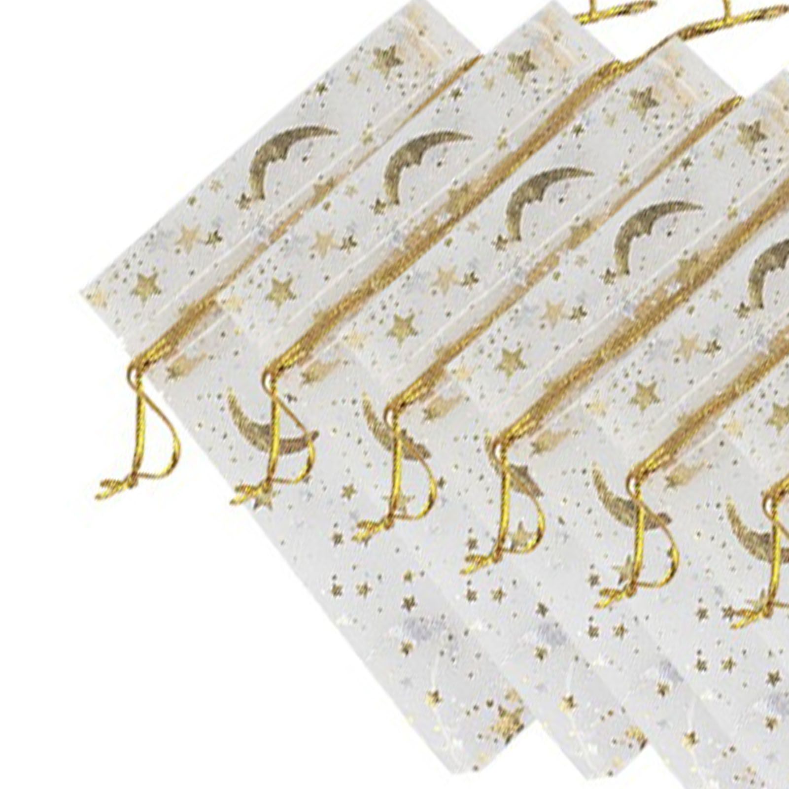100 Pcs Drawstring Mesh Bag 9x12cm Star Moon Pattern Organza Fabric Fashionable Style Favor Pouch for Weddings Party - Image 7