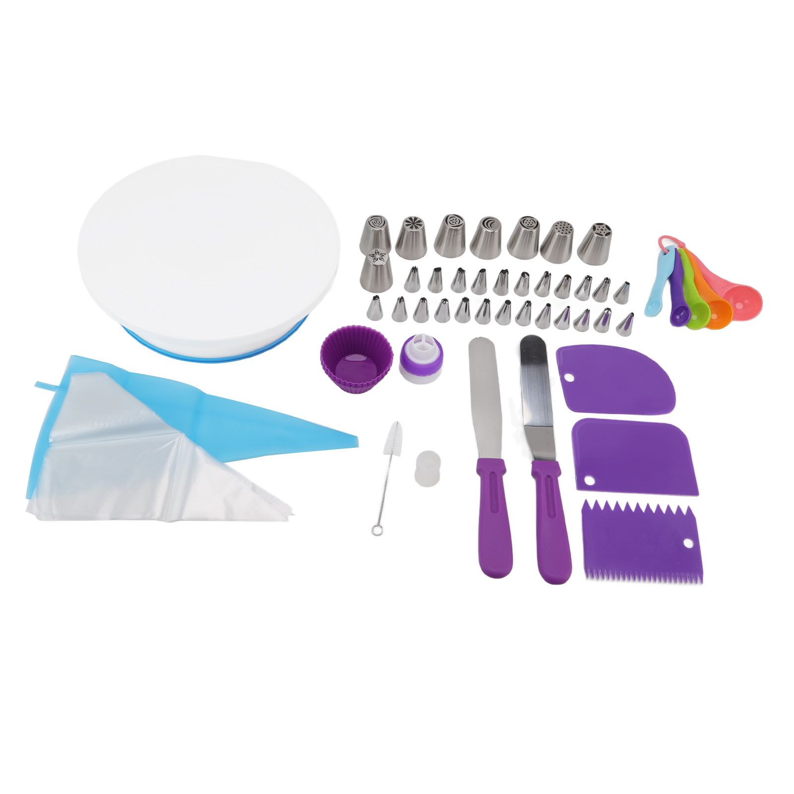 Cake Turntable Set Decorating Table Decorating Piping Nozzle Silicone Bag DIY Baking Set - Image 1