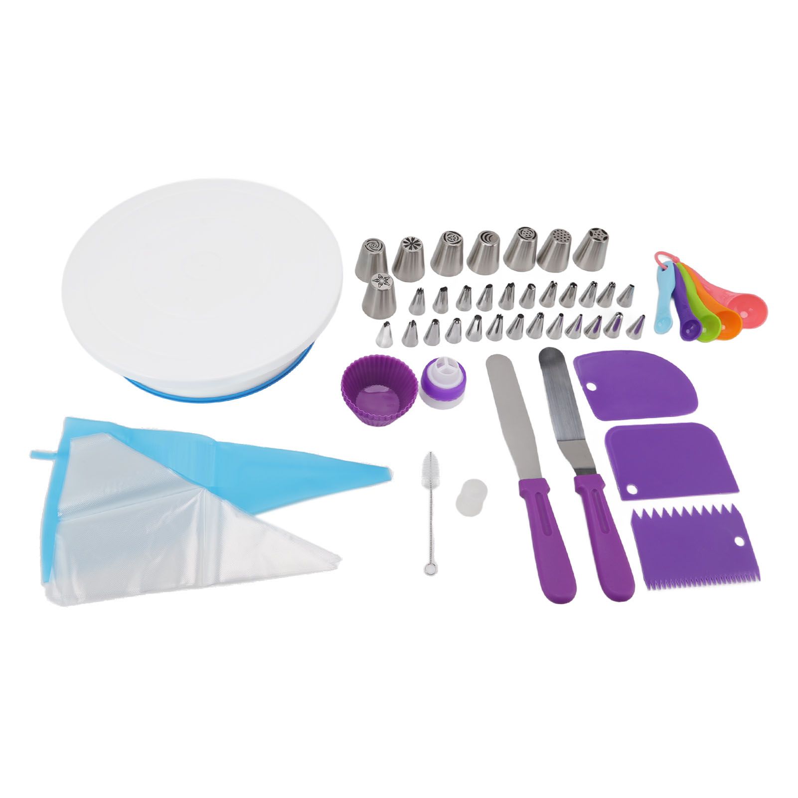 Cake Turntable Set Decorating Table Decorating Piping Nozzle Silicone Bag DIY Baking Set - Image 2