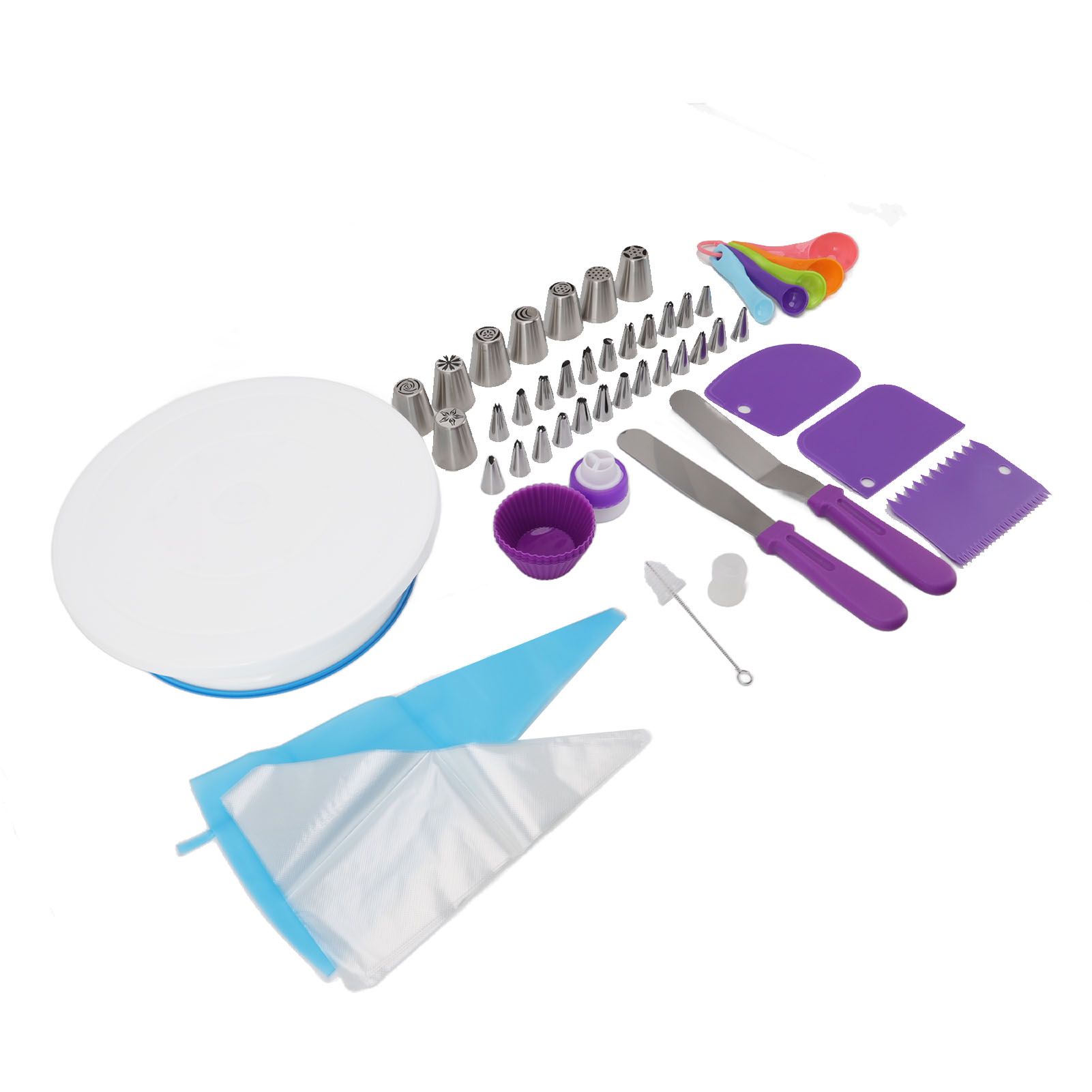Cake Turntable Set Decorating Table Decorating Piping Nozzle Silicone Bag DIY Baking Set - Image 3