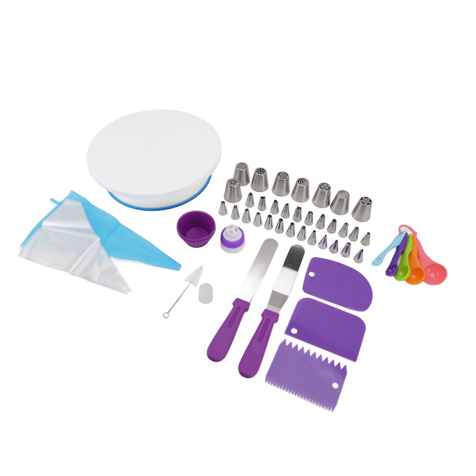 Cake Turntable Set Decorating Table Decorating Piping Nozzle Silicone Bag DIY Baking Set - Image 4