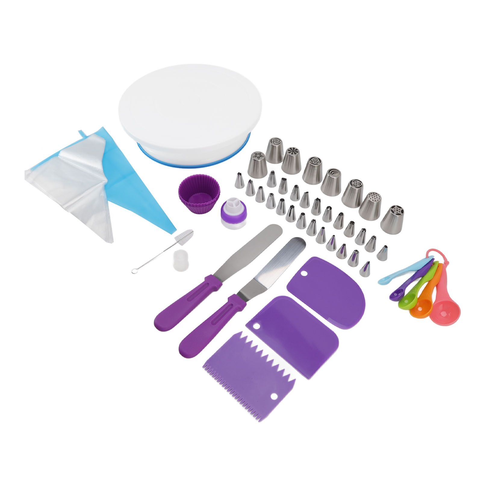 Cake Turntable Set Decorating Table Decorating Piping Nozzle Silicone Bag DIY Baking Set - Image 5