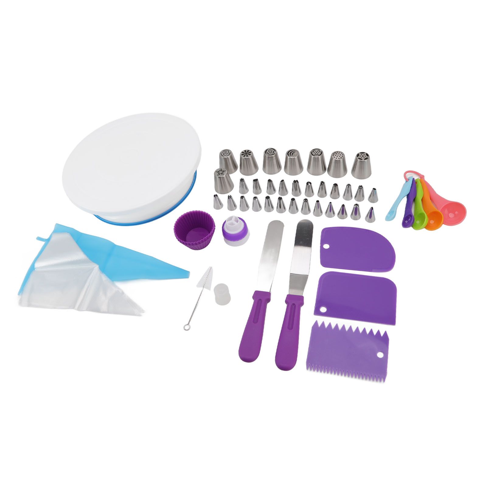 Cake Turntable Set Decorating Table Decorating Piping Nozzle Silicone Bag DIY Baking Set - Image 6