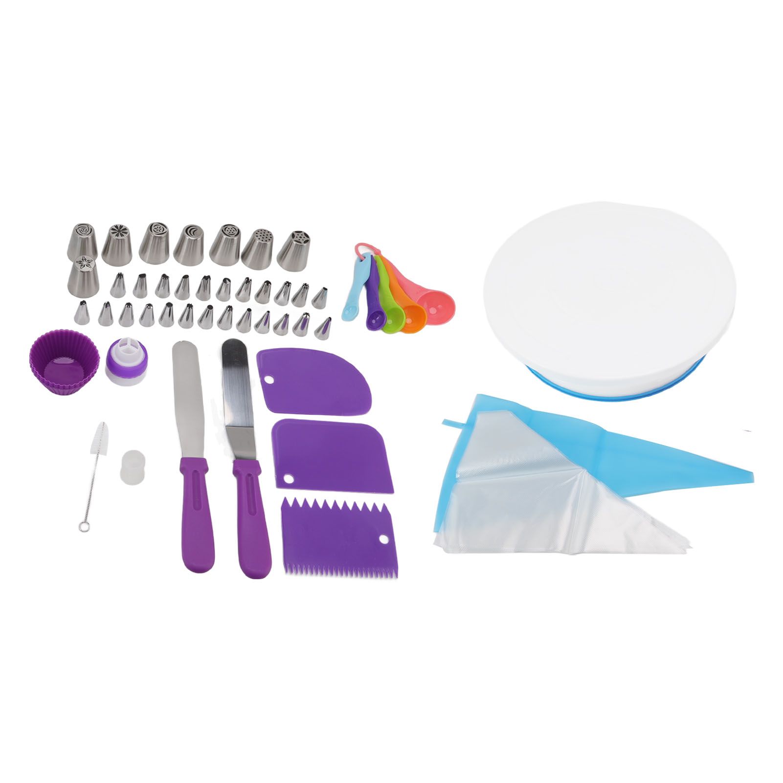 Cake Turntable Set Decorating Table Decorating Piping Nozzle Silicone Bag DIY Baking Set - Image 7