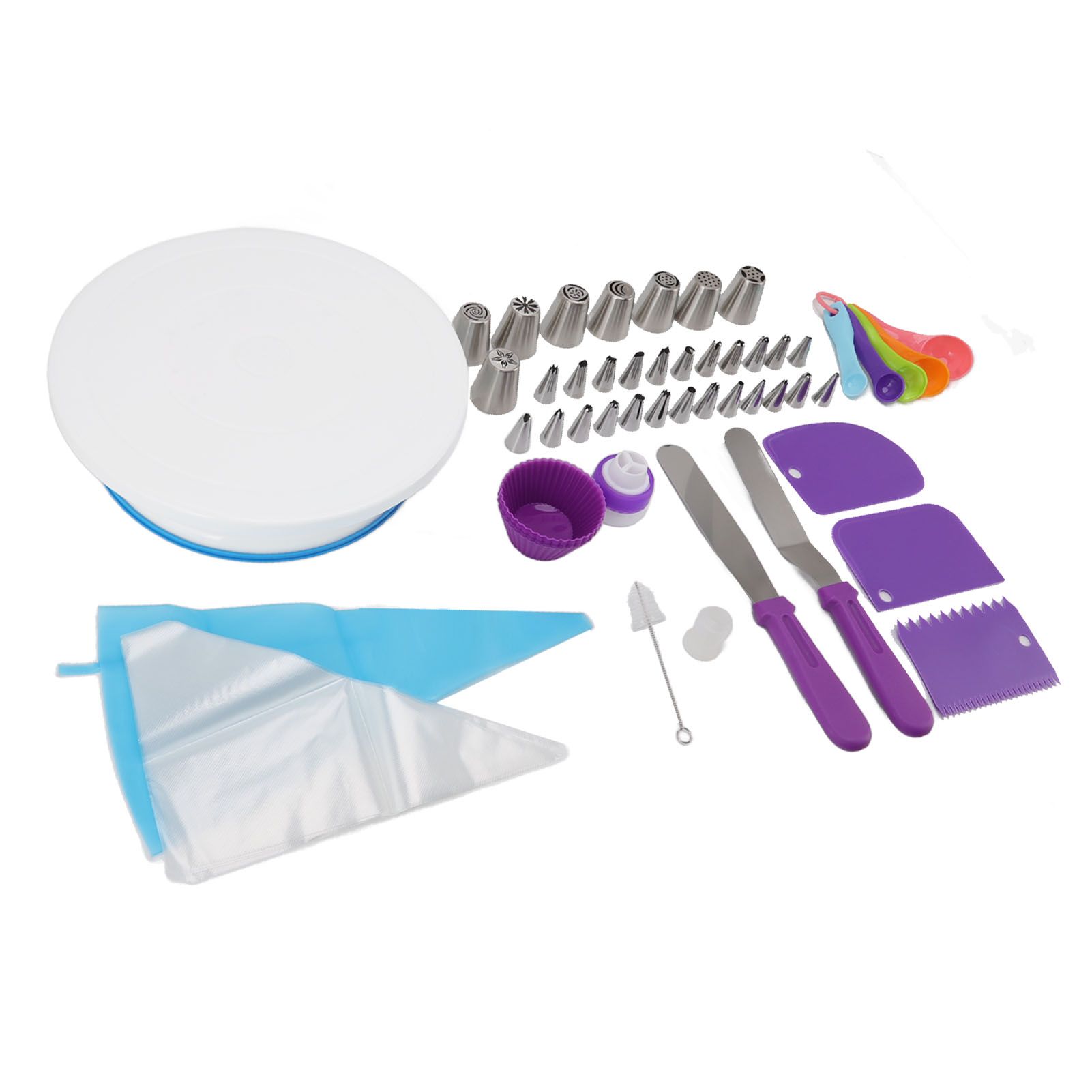 Cake Turntable Set Decorating Table Decorating Piping Nozzle Silicone Bag DIY Baking Set - Image 8