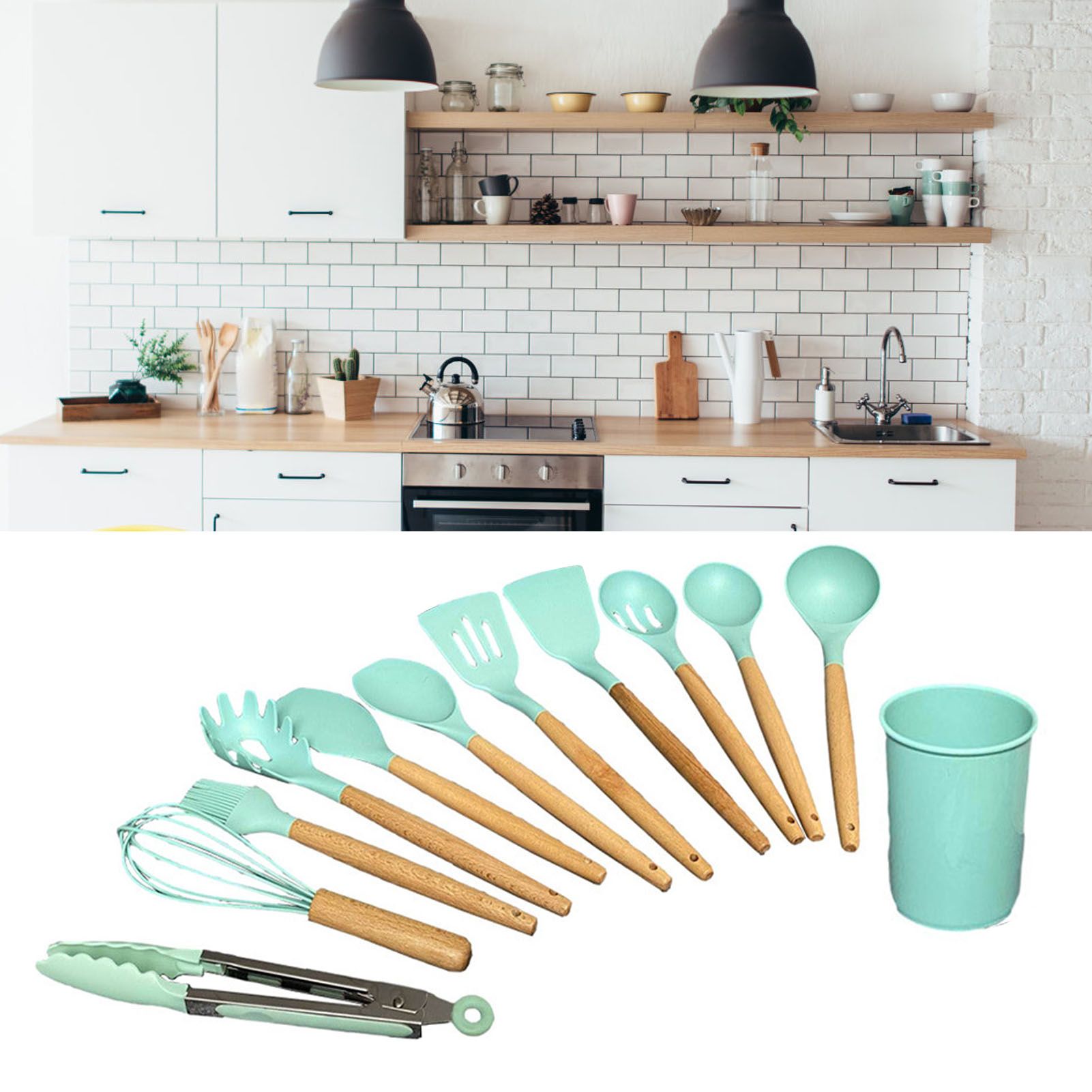 12pcs Nylon Cooking Utensil Set BPA Free Heat Resistant Prevents Stick Kitchen Utensil Set for Kitchen Tool - Image 5