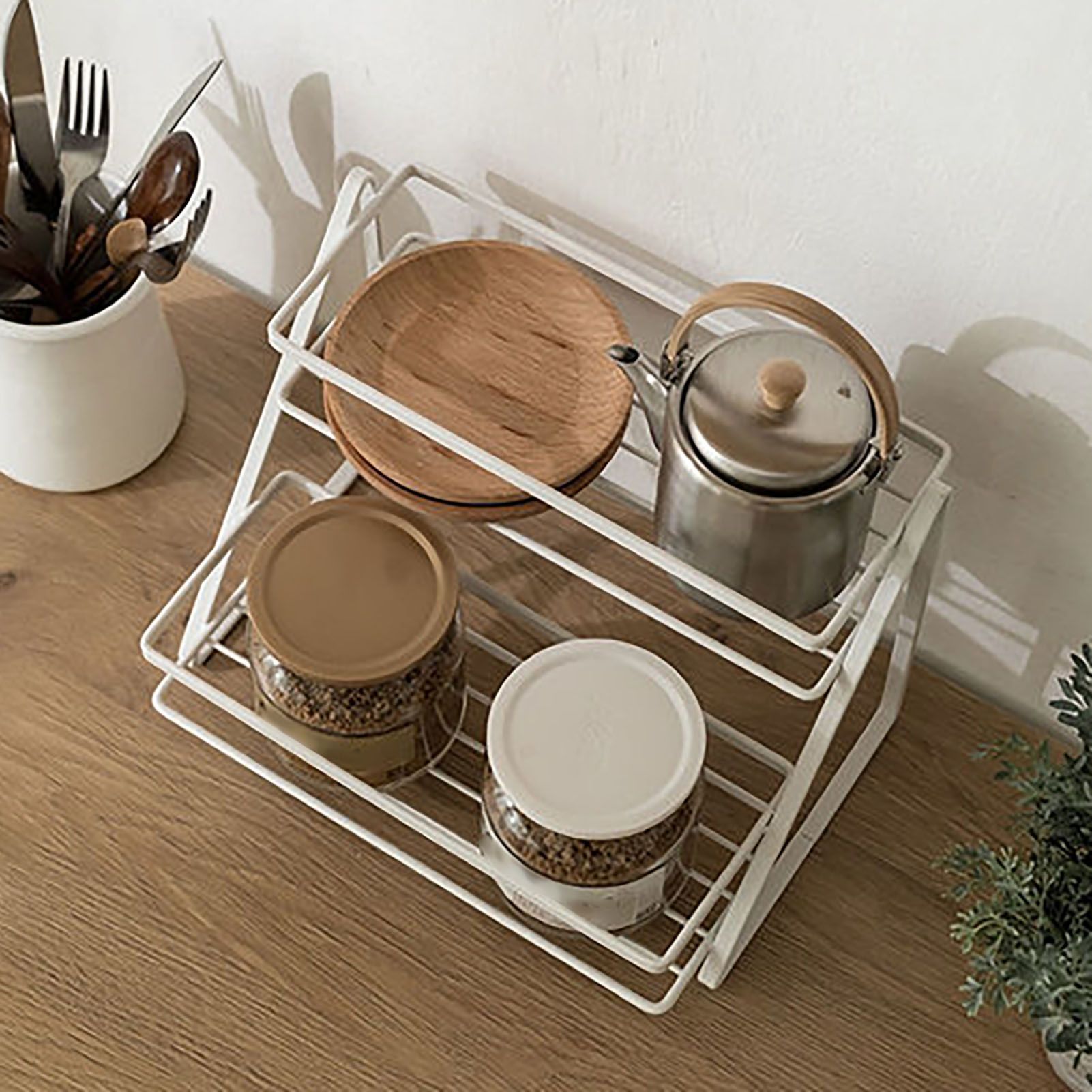Spice Rack Organizer Seasoning Bottle Jar Shelf Multifunctional Home Kitchen Organizing Storage Rack Double Layer - Image 5