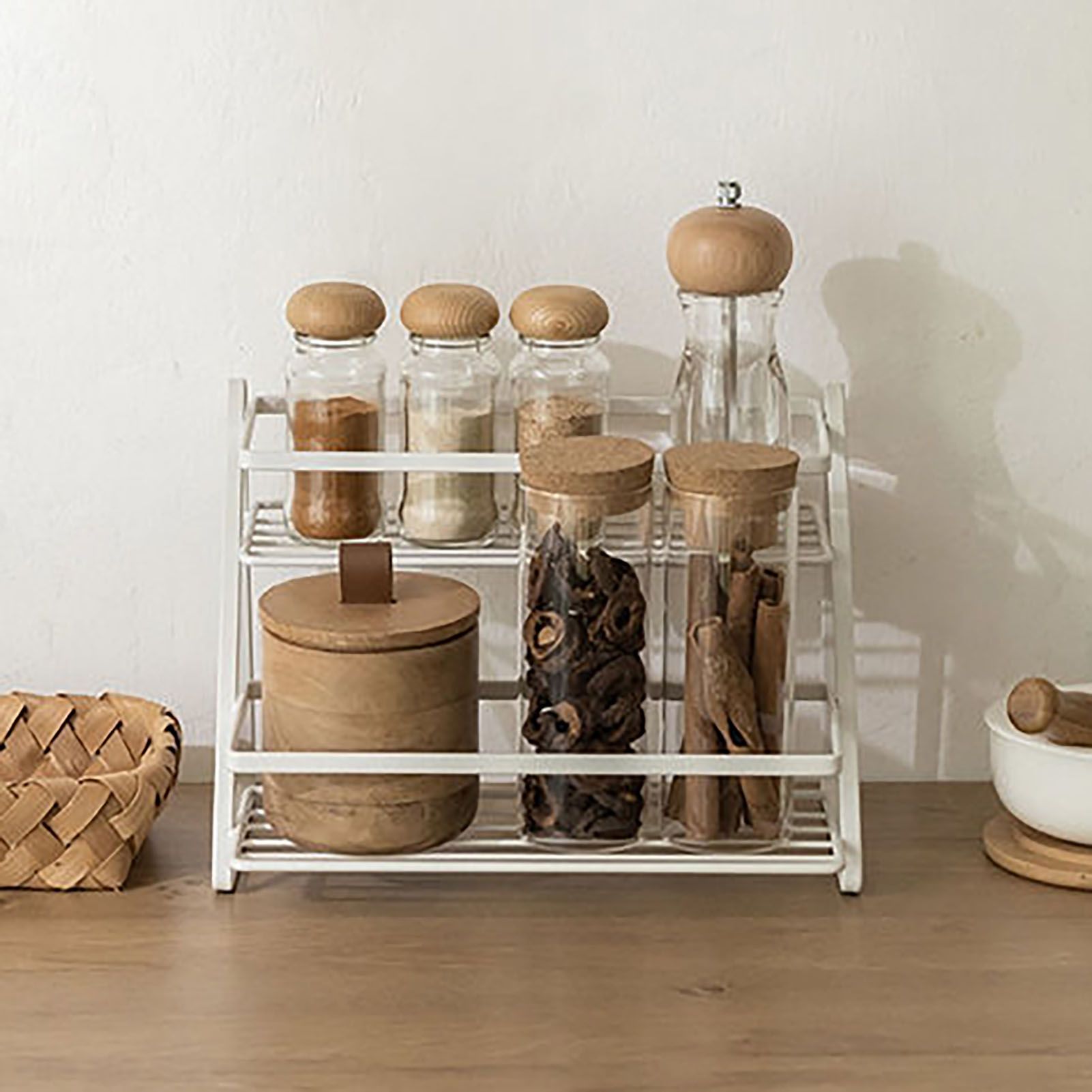 Spice Rack Organizer Seasoning Bottle Jar Shelf Multifunctional Home Kitchen Organizing Storage Rack Double Layer - Image 6