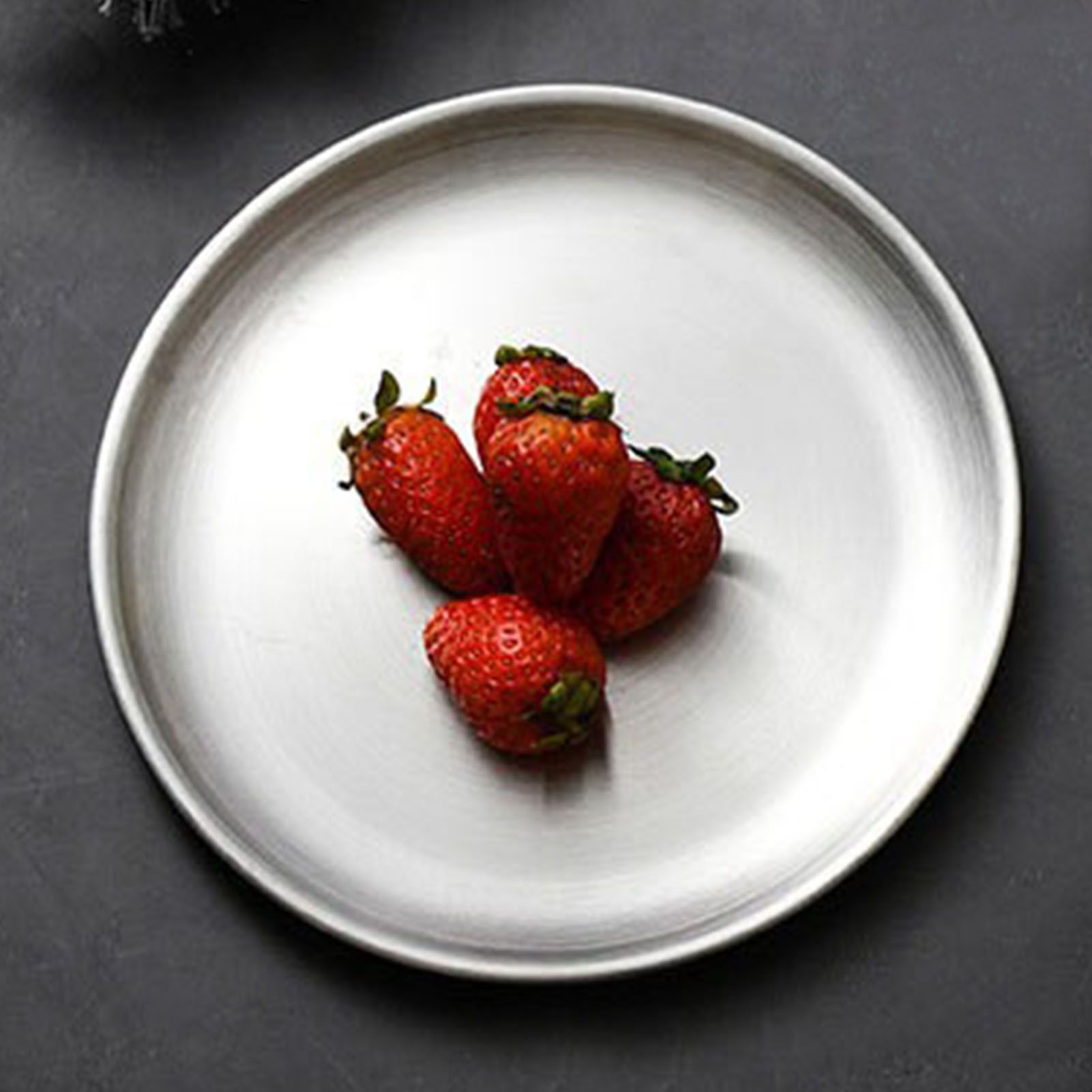 Stainless Steel Round Pizza Pan Tray Diameter 11.8in Round Brushed Metal Dinner Plates for Cake Dessert Fruit Western Cuisine - Image 6