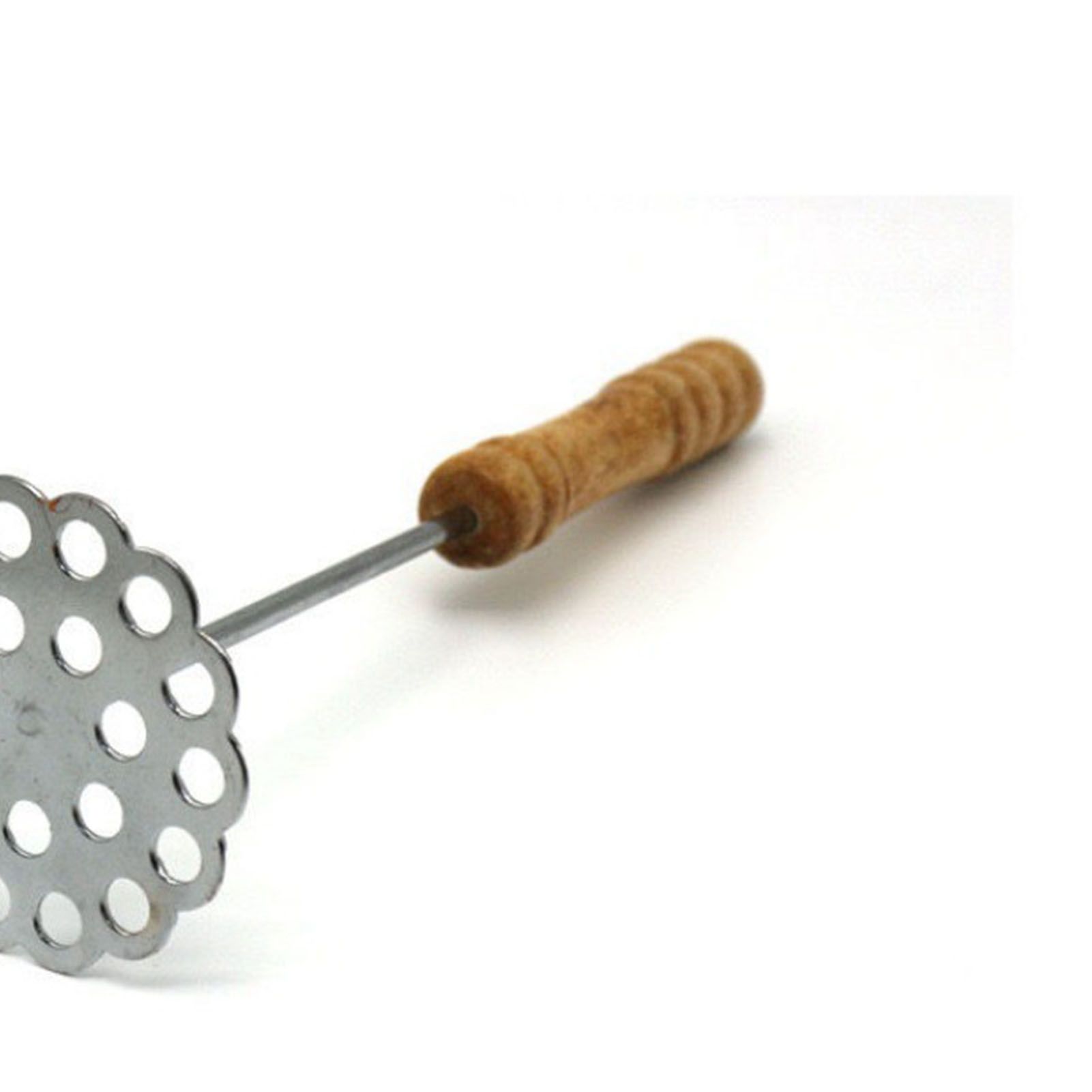 5pcs Potato Masher Portable Stainless Steel Wooden Handle Manual Spud Smasher Kitchen Tool - Image 7