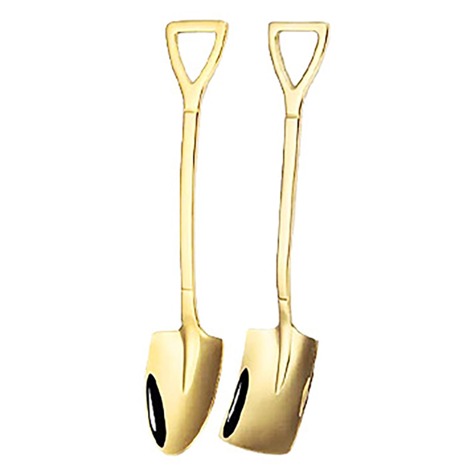 6Pcs Shovel Spoon Set 15cm Stainless Steel Square Shovel Spoon and Pointed Shovel Spoon Set for Home Outdoor Office Titanium - Image 2