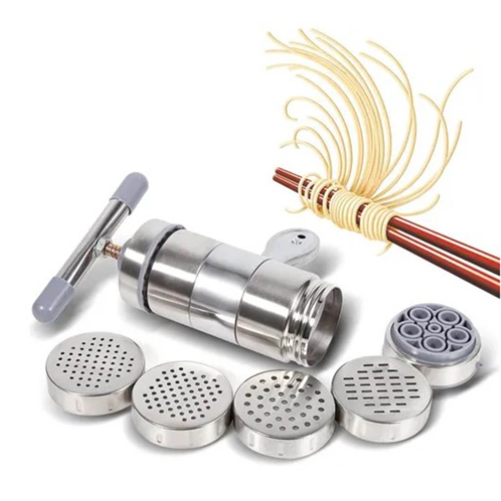 Manual Press Pasta Machine Stainless Steel Hand Wringing Noodles Making Machine with 5 Noodle Mould - Image 6