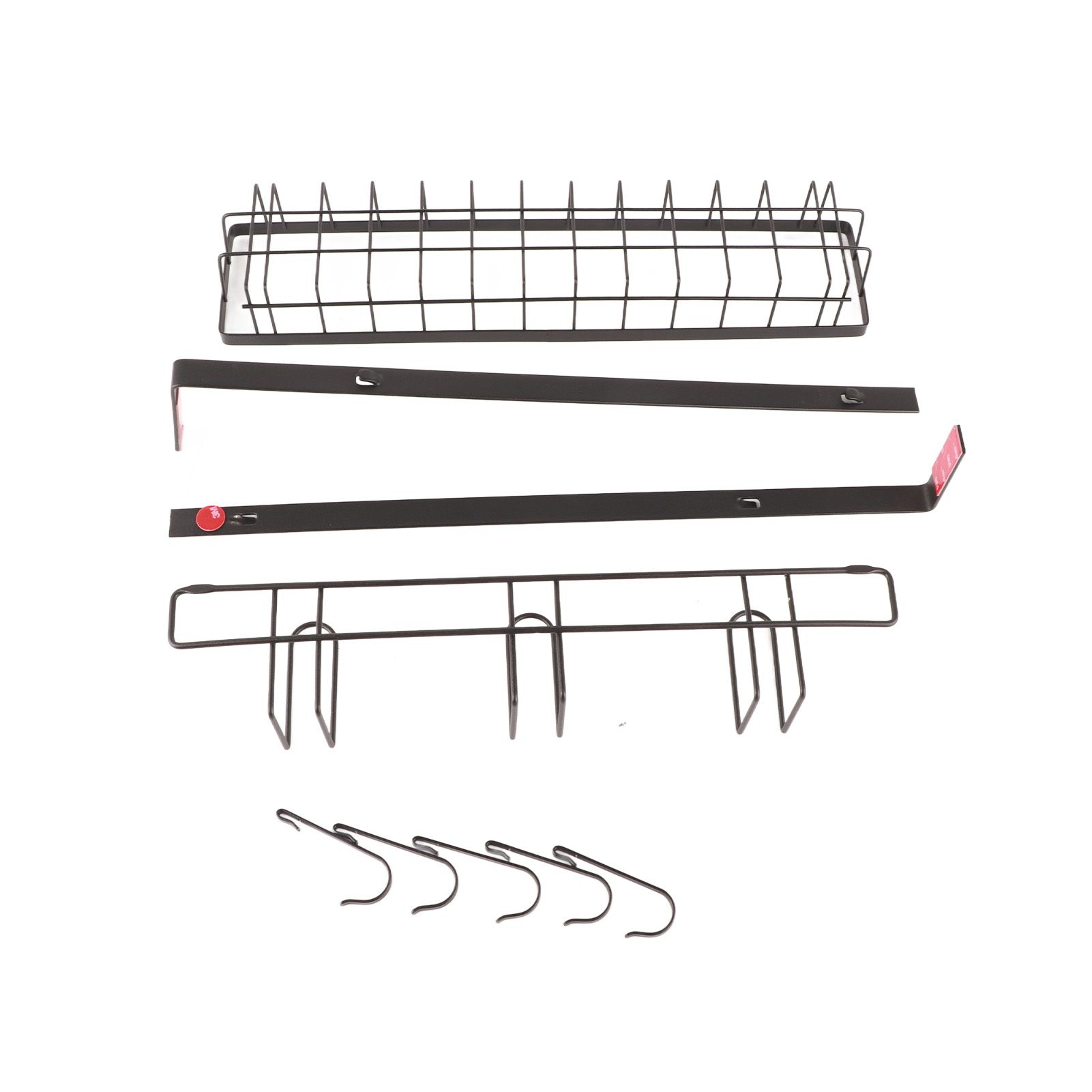 Refrigerator Hanging Shelf Nail Free with Hooks Black Refrigerator Spice Rack for Home Kitchen Double Layer - Image 7