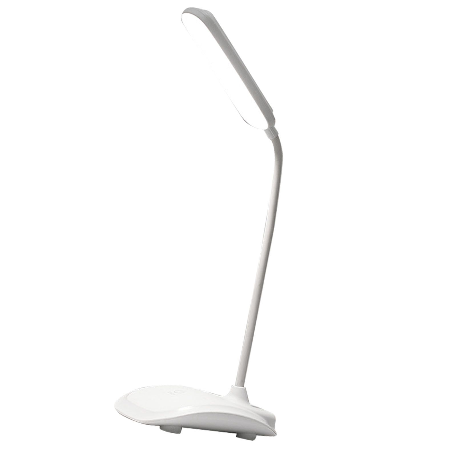LED Desk Lamp Touch Control Three Level Color Temperature Stepless Dimming USB Charging Table Lamp White - Image 3