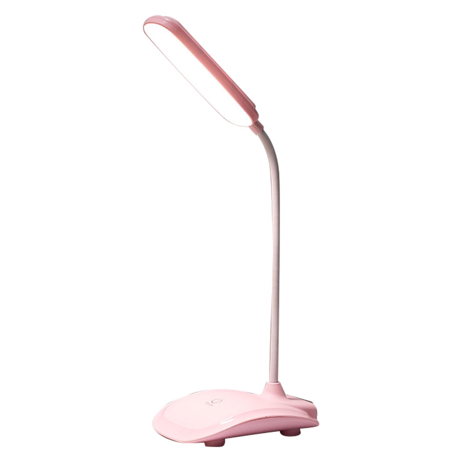 LED Desk Lamp Touch Control Three Level Color Temperature Stepless Dimming USB Charging Table Lamp Pink - Image 1