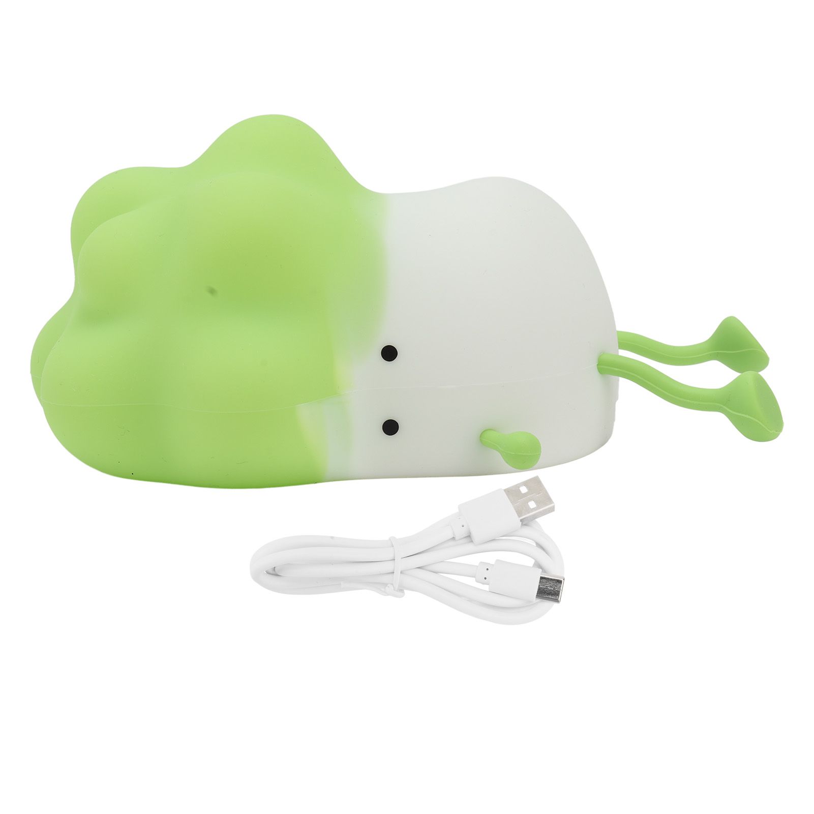 Cabbage Silicone Night Light Cartoon Vegetable Cell Phone Holder Decompression Rechargeable Night Lamp for Bedside Decor Green - Image 1
