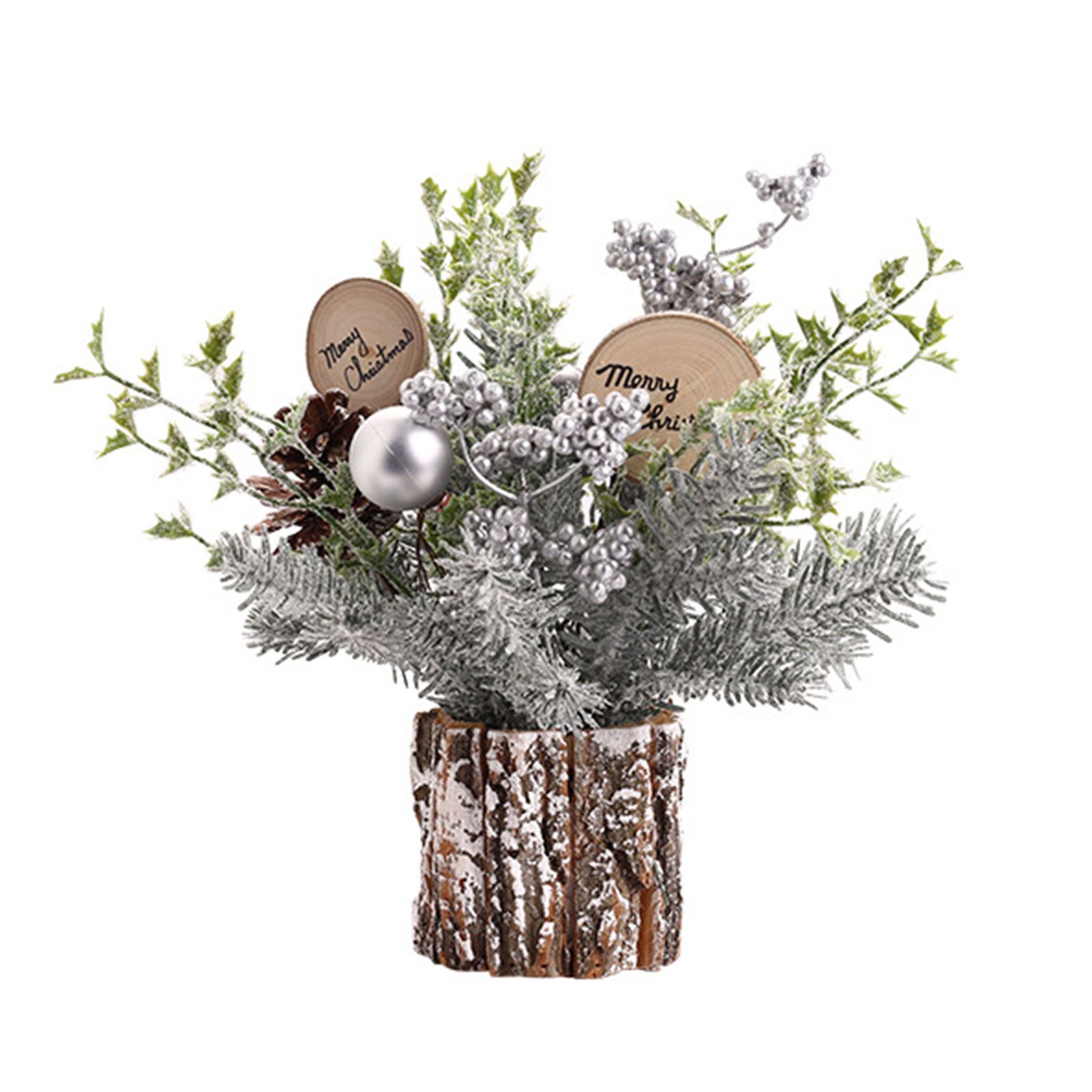 Mini Christmas Tree Decorations 35cm Flocking Pine Cone Simulation Artificial Christmas Tree Home Desktop Ornaments - Image 1
