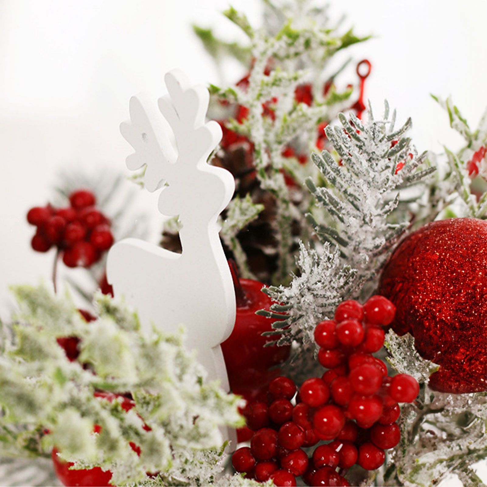 Mini Christmas Tree Decorations 35cm Flocking Pine Cone Simulation Artificial Christmas Tree Home Desktop Ornaments - Image 8